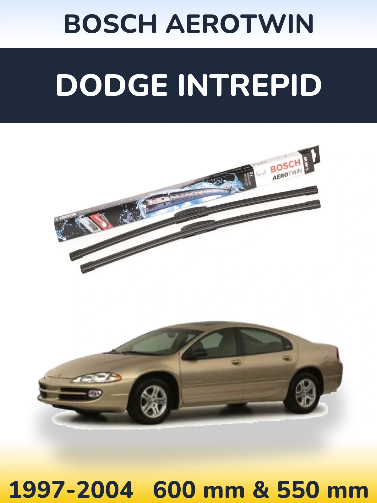 Комплект передних дворников BOSCH AeroTwin 600 & 550 мм для Dodge Intrepid 1997-2004