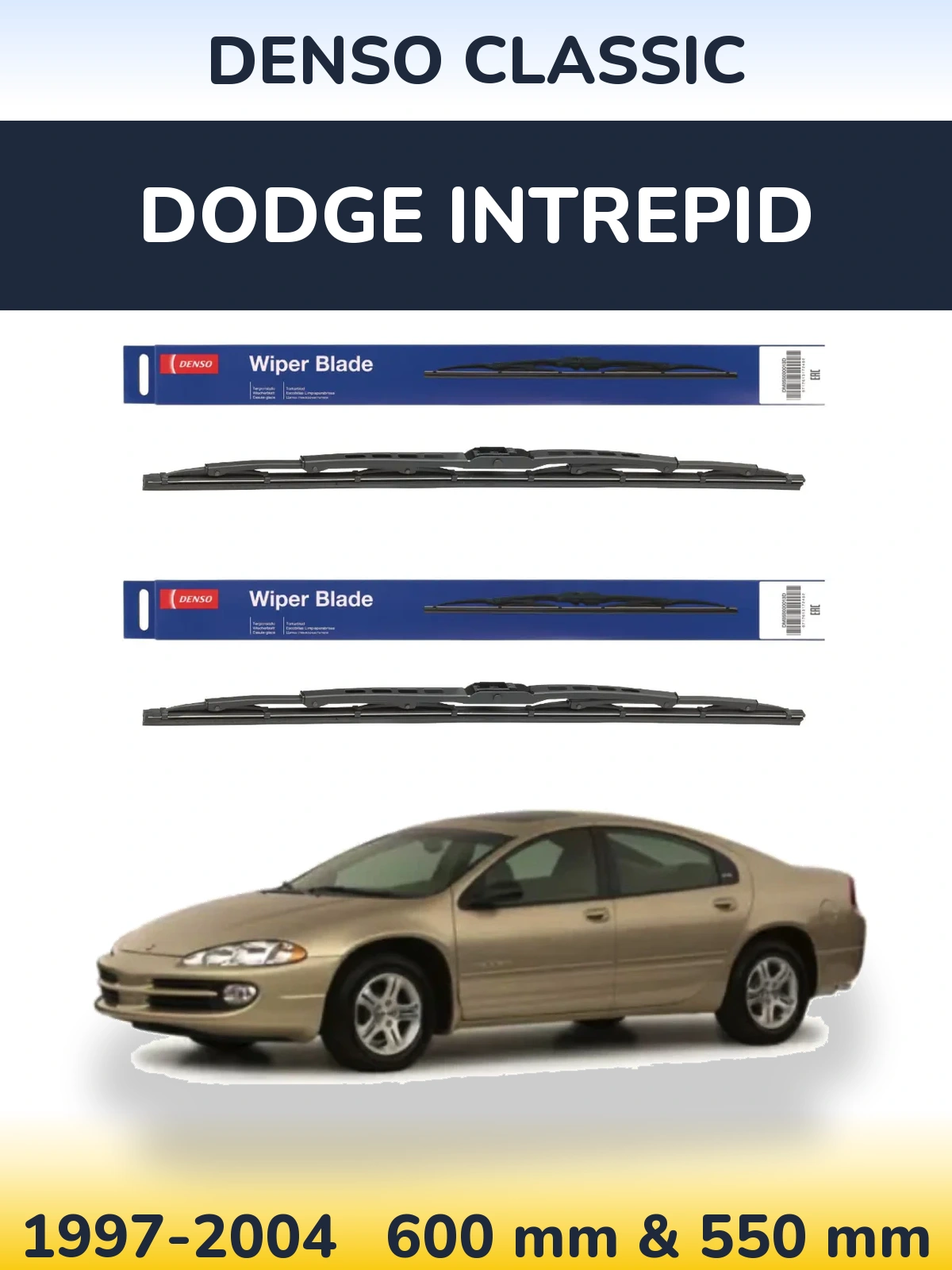 Комплект передних дворников Denso Classic 600 & 550 мм для Dodge Intrepid 1997-2004