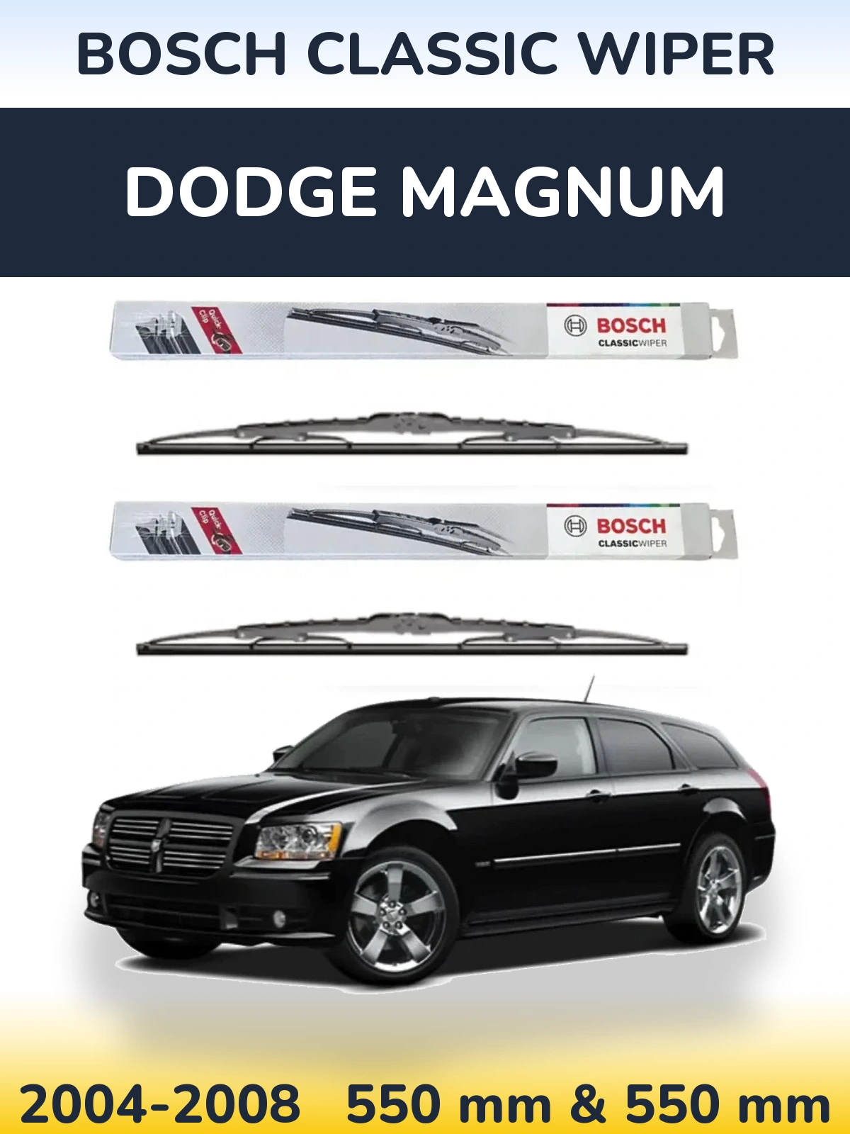 Комплект передніх щіток BOSCH Classic Wiper 550 & 550 мм для Dodge Magnum 2004-2008