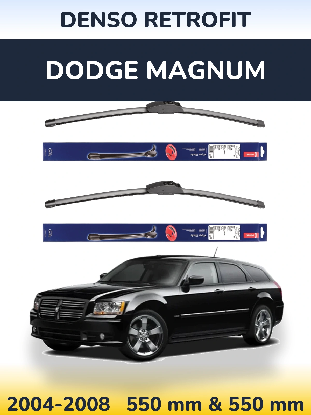 Комплект передних дворников Denso Retrofit 550 & 550 мм для Dodge Magnum 2004-2008