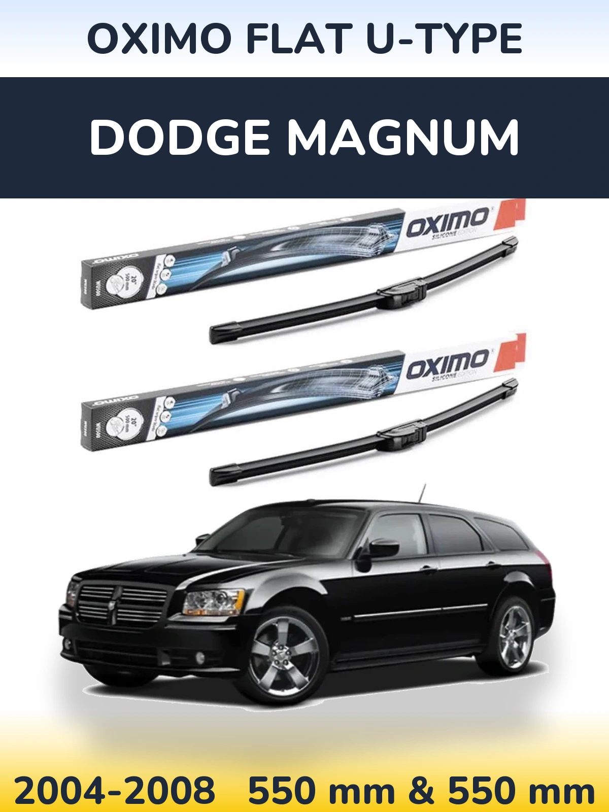 Komplet przednich wycieraczek Oximo Flat U-type 550 & 550 mm do Dodge Magnum 2004-2008