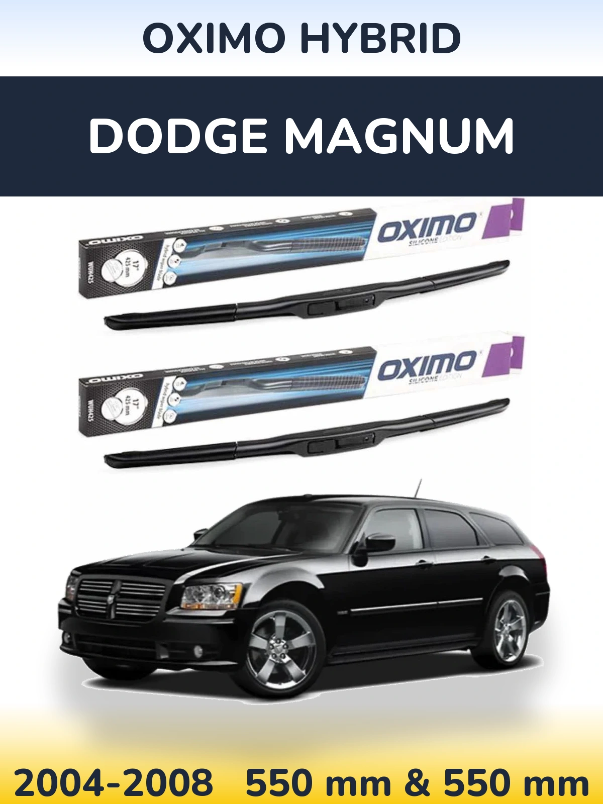 Комплект передних дворников Oximo Hybrid 550 & 550 мм для Dodge Magnum 2004-2008