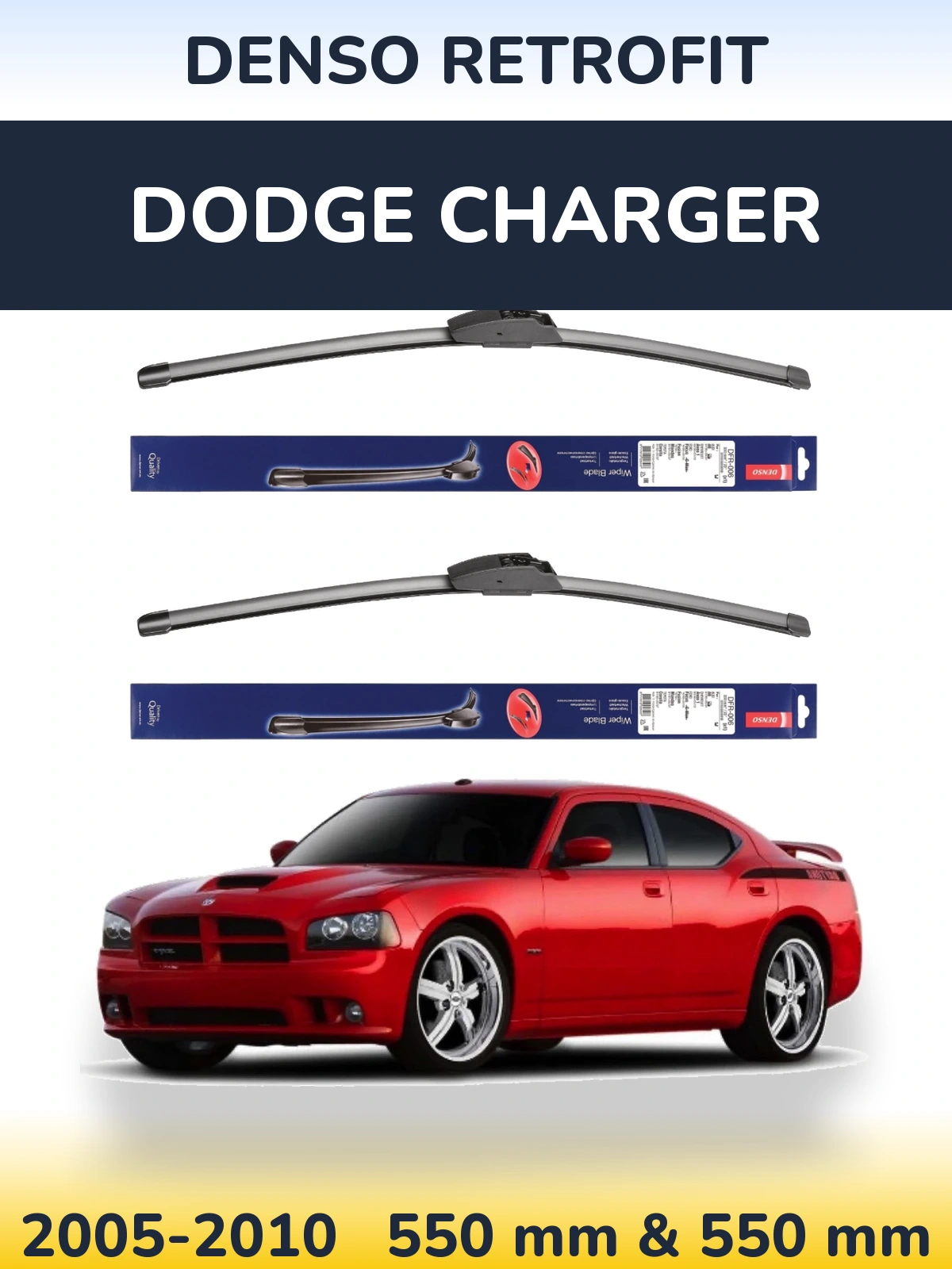 Комплект передних дворников Denso Retrofit 550 & 550 мм для Dodge Charger 2005-2010
