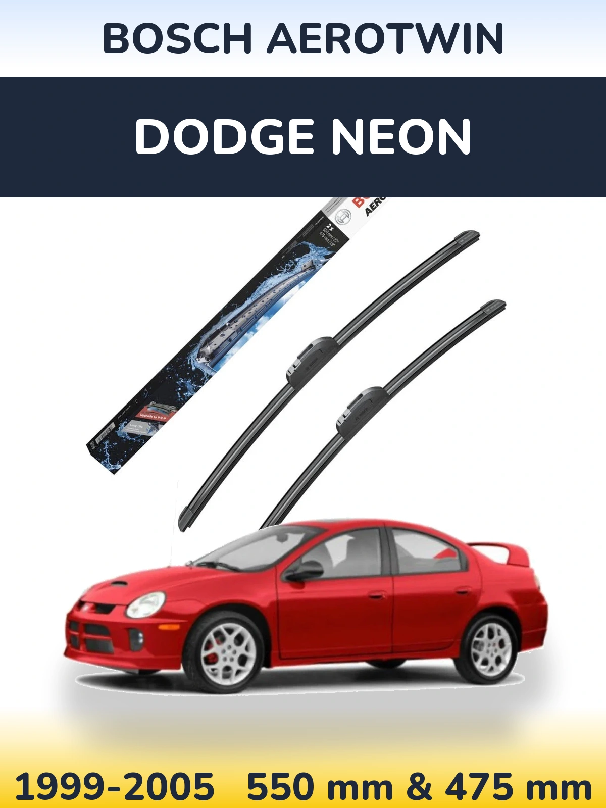 Komplet przednich wycieraczek BOSCH AeroTwin 550 & 475 mm do Dodge Neon 1999-2005