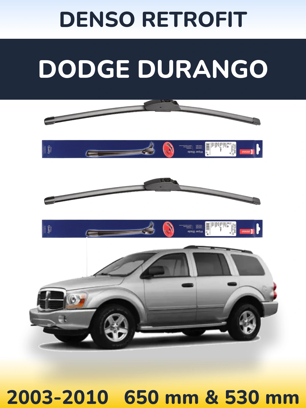 Комплект передних дворников Denso Retrofit 650 & 530 мм для Dodge Durango 2003-2010