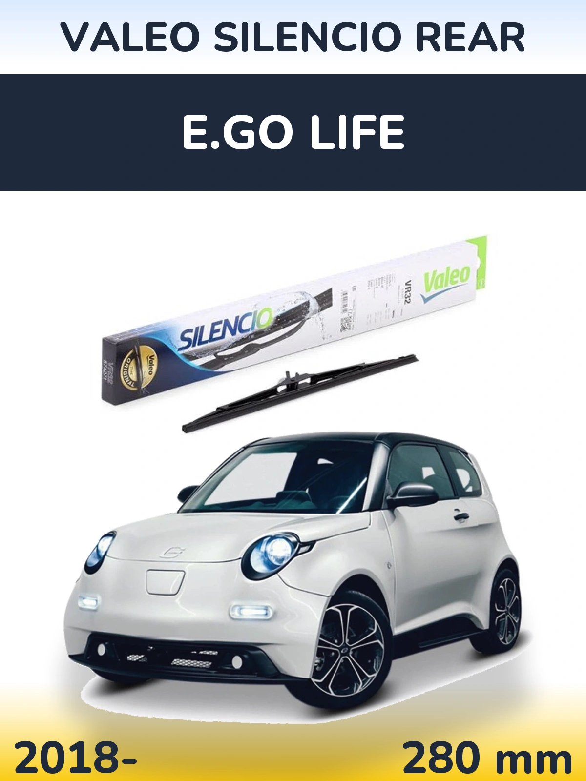 Rear wiper blade Valeo Silencio Rear 280 mm for E.GO life 2018-2026