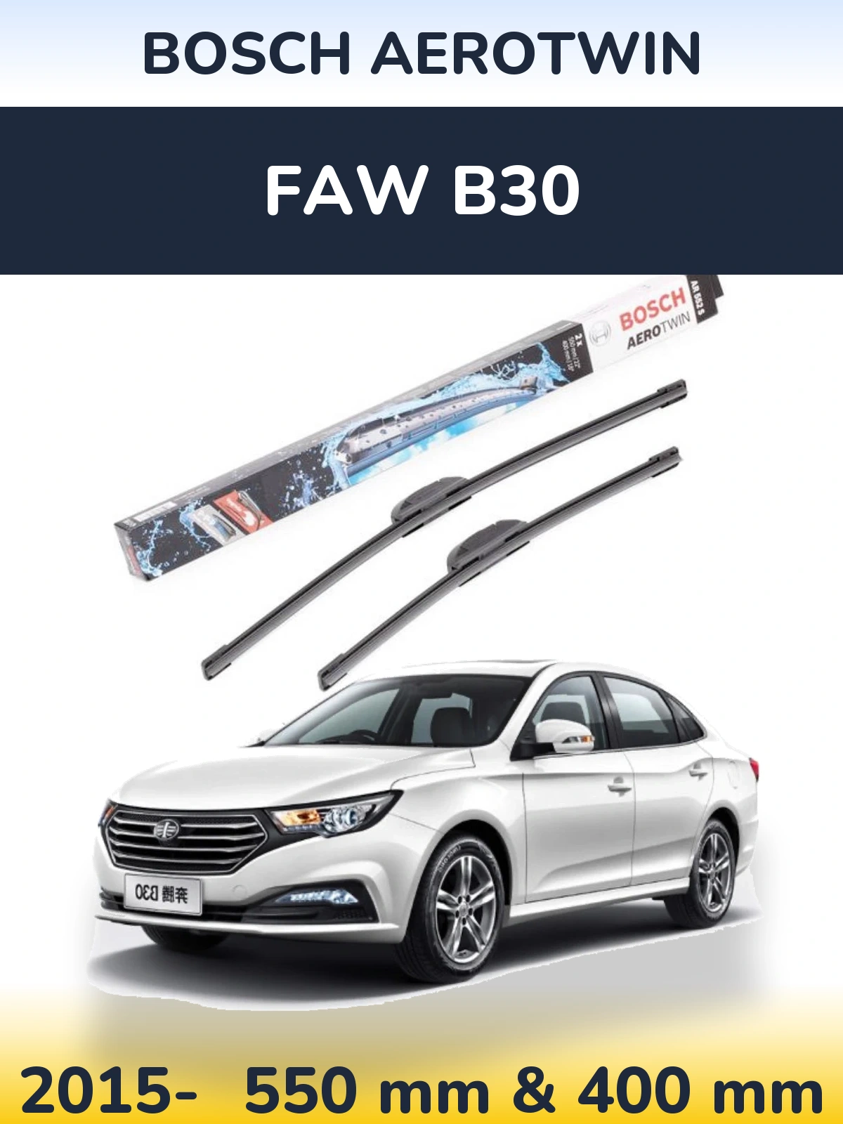 Komplet przednich wycieraczek BOSCH AeroTwin 550 & 400 mm do FAW B30 2015-2026