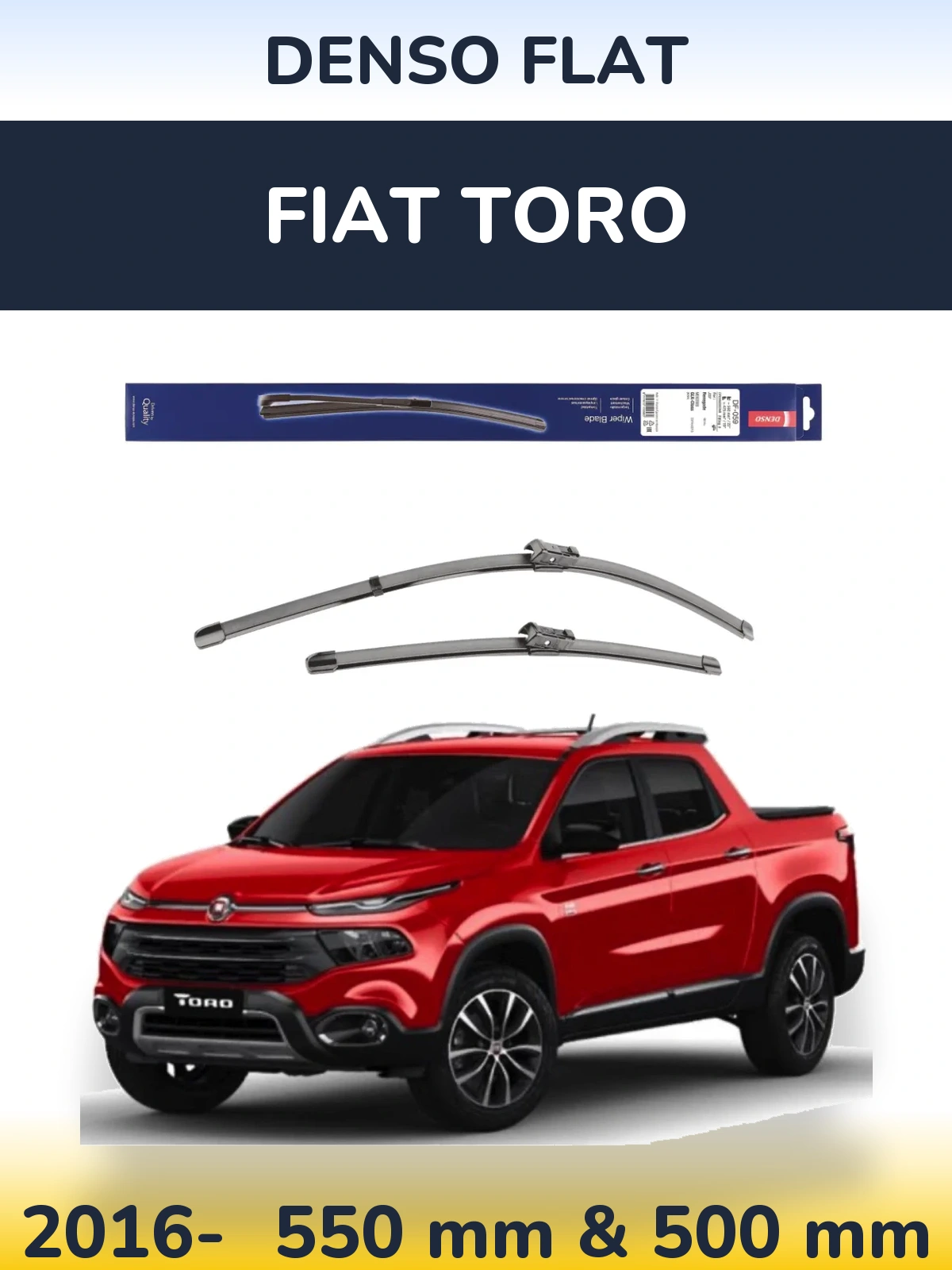 Komplet przednich wycieraczek Denso Flat 550 & 475 mm do Fiat Toro 2016-2026