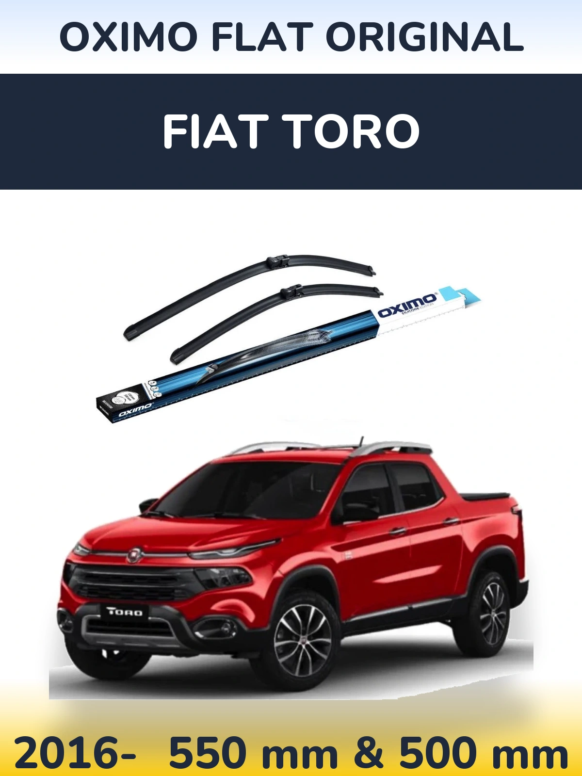 Komplet przednich wycieraczek Oximo Flat Original 550 & 500 mm do Fiat Toro 2016-2026