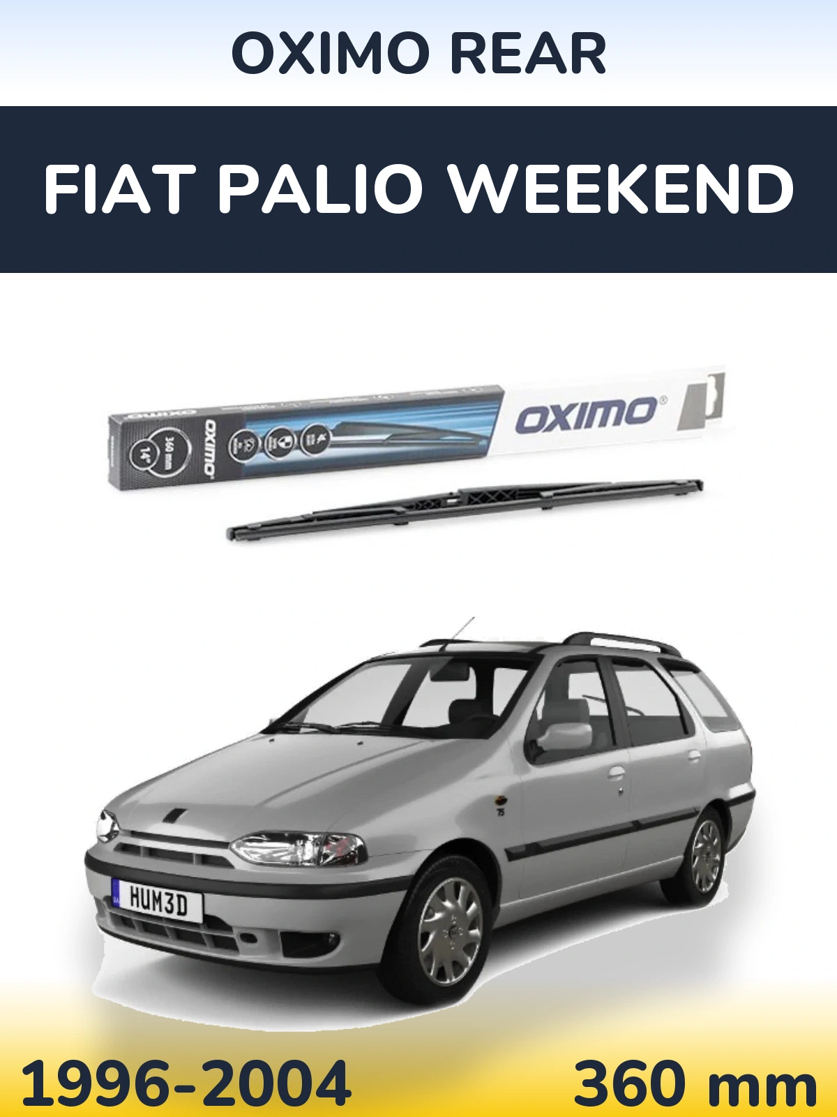 Rear wiper blade Oximo Rear 360 mm for Fiat Palio Weekend 1996-2004