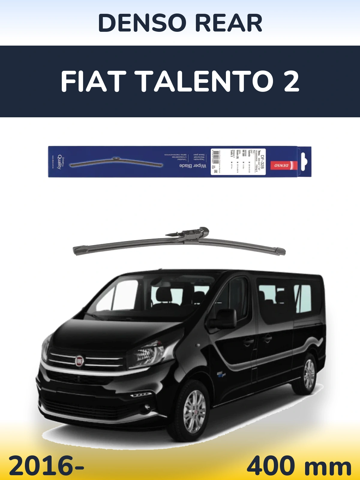 Rear wiper blade Denso Rear 400 mm for Fiat Talento 2 2016-2026