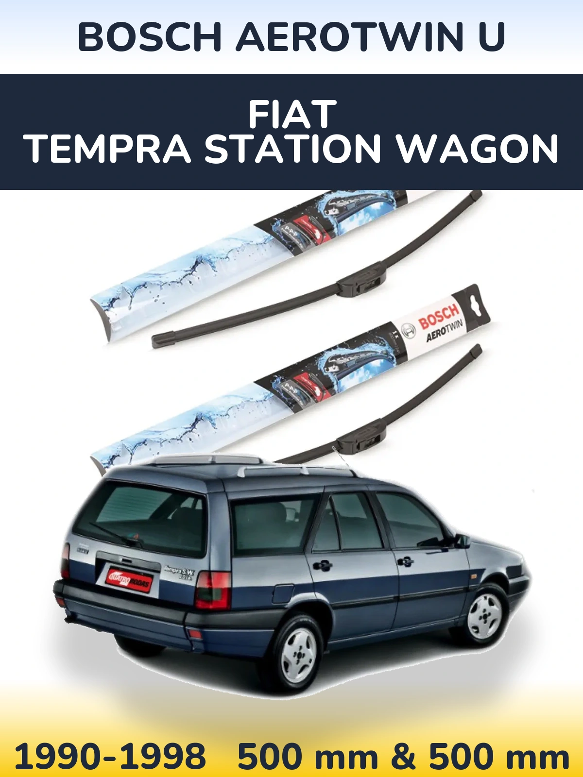 Komplet przednich wycieraczek BOSCH AeroTwin U 500 & 500 mm do Fiat Tempra Station Wagon 1990-1998