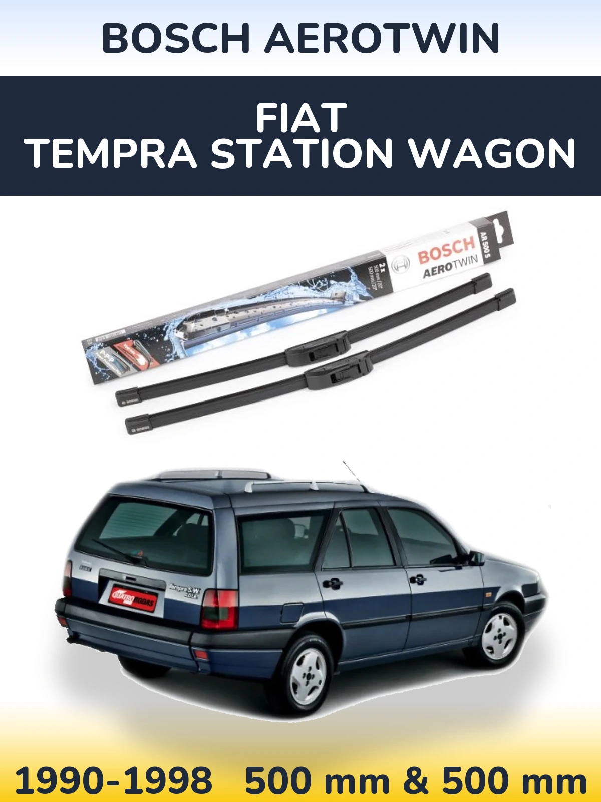 Комплект передніх щіток BOSCH AeroTwin 500 & 500 мм для Fiat Tempra Station Wagon 1990-1998