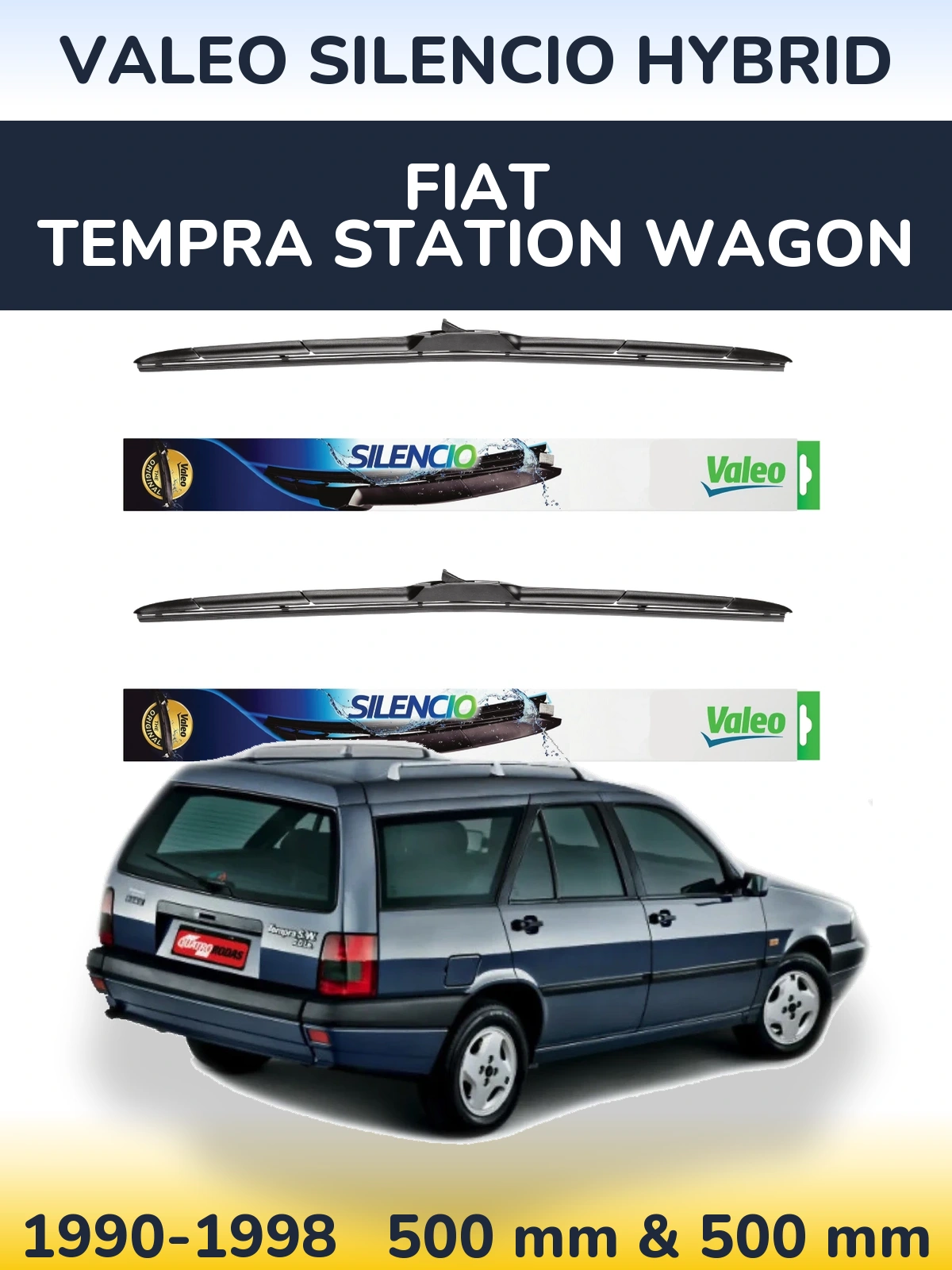 Комплект передніх щіток Valeo Silencio Hybrid 500 & 500 мм для Fiat Tempra Station Wagon 1990-1998