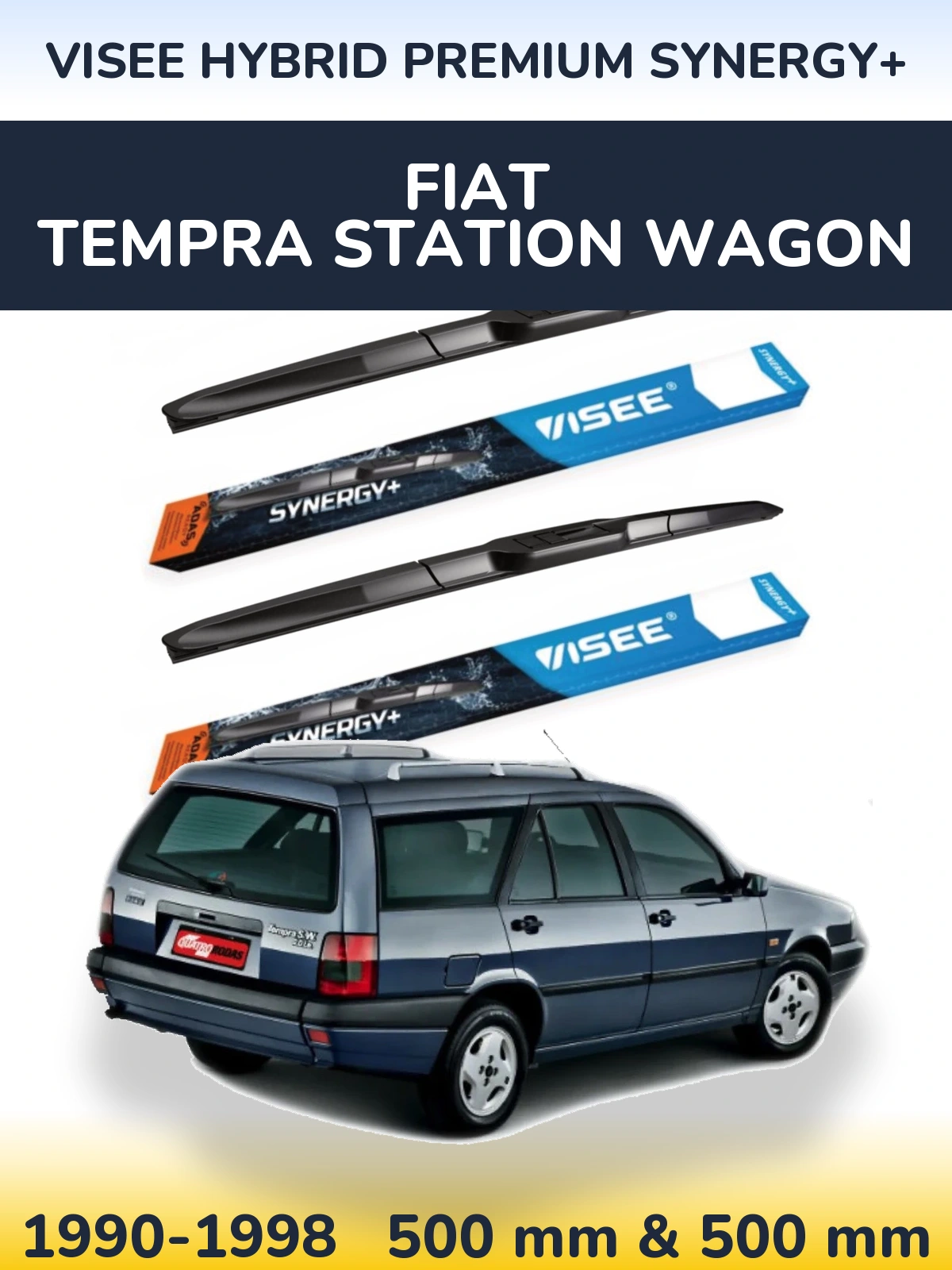 Komplet przednich wycieraczek VISEE HYBRID PREMIUM SYNERGY+ 500 & 500 mm do Fiat Tempra Station Wagon 1990-1998