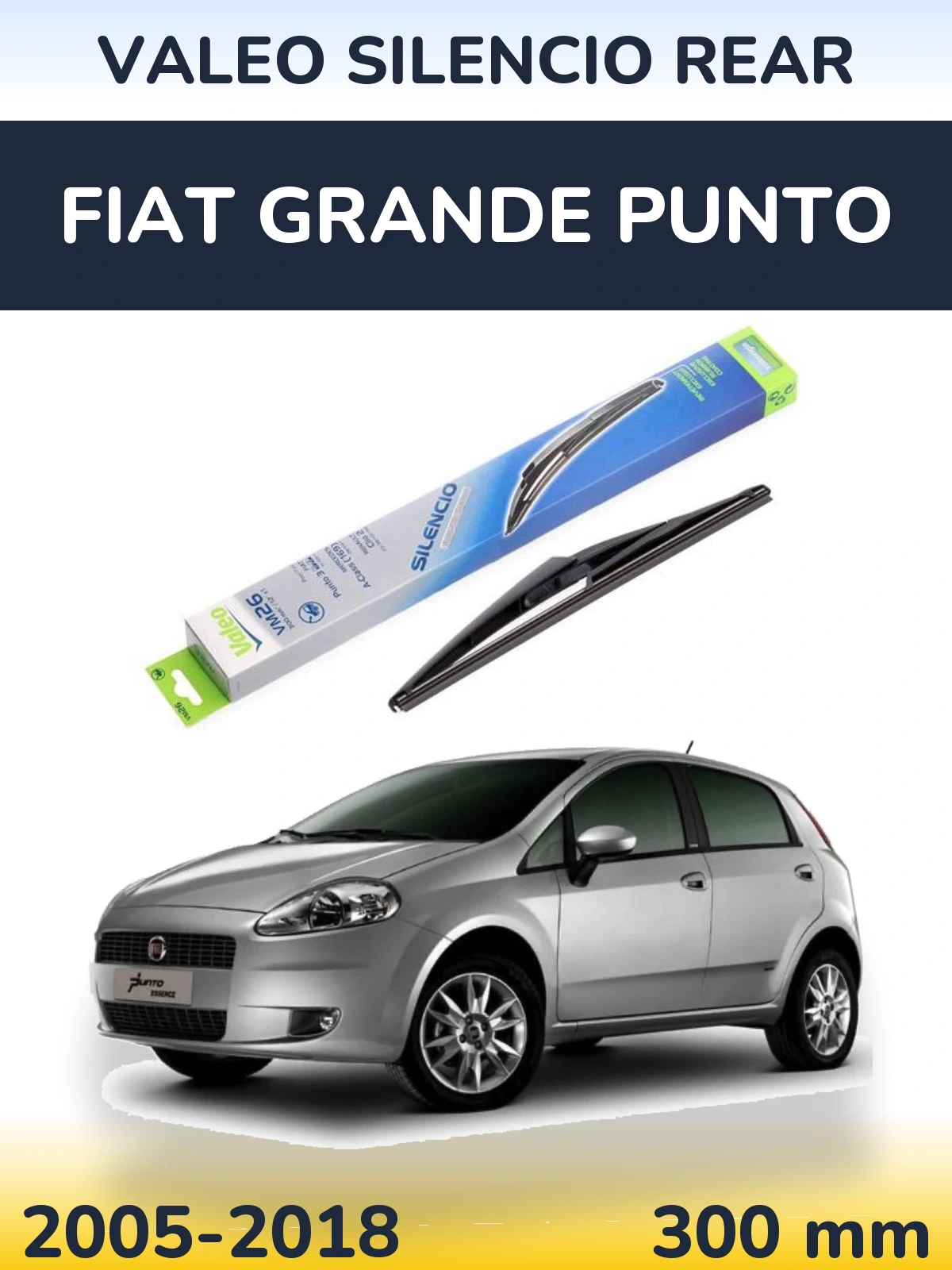 Задний дворник Valeo Silencio Rear 300 мм для Fiat Grande Punto 2005-2018