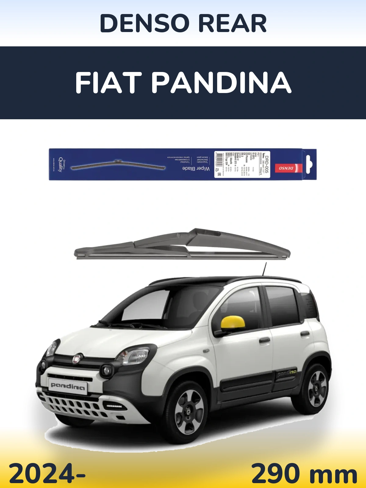 Rear wiper blade Denso Rear 290 mm for Fiat Pandina 2024-2026