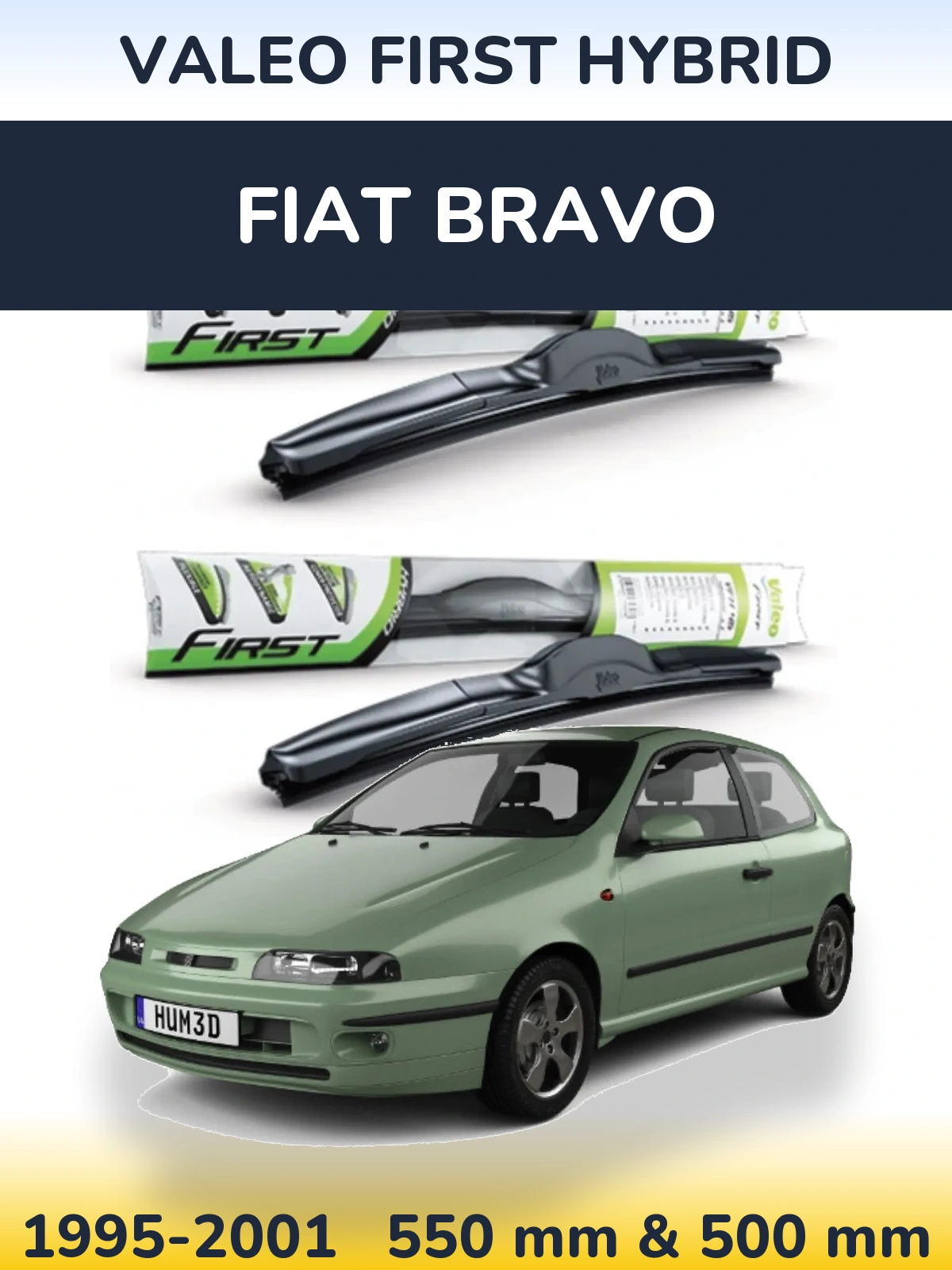Комплект передніх щіток Valeo First Hybrid 550 & 500 мм для Fiat Bravo 1995-2001