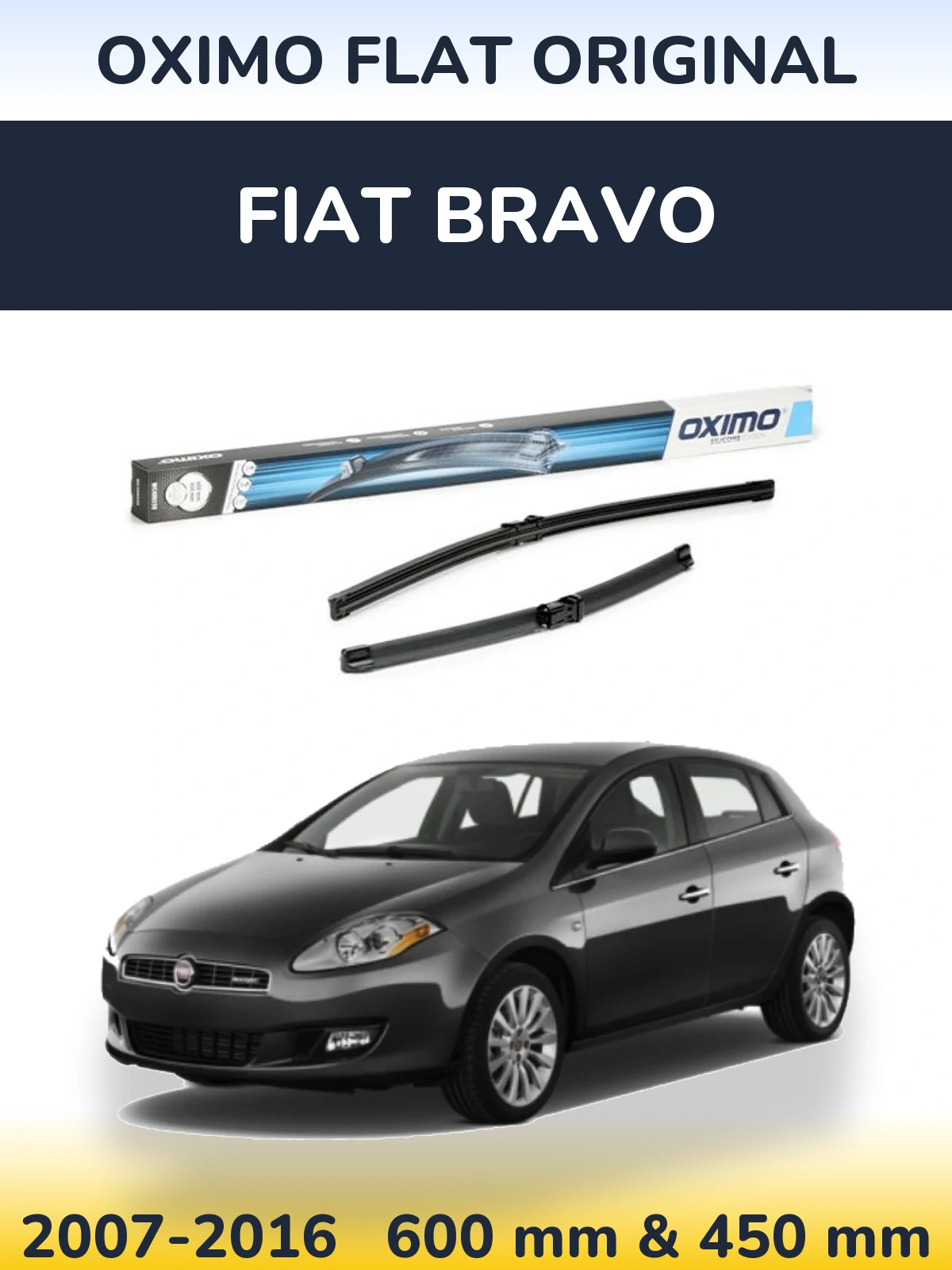 Komplet przednich wycieraczek Oximo Flat Original 600 & 450 mm do Fiat Bravo 2007-2016