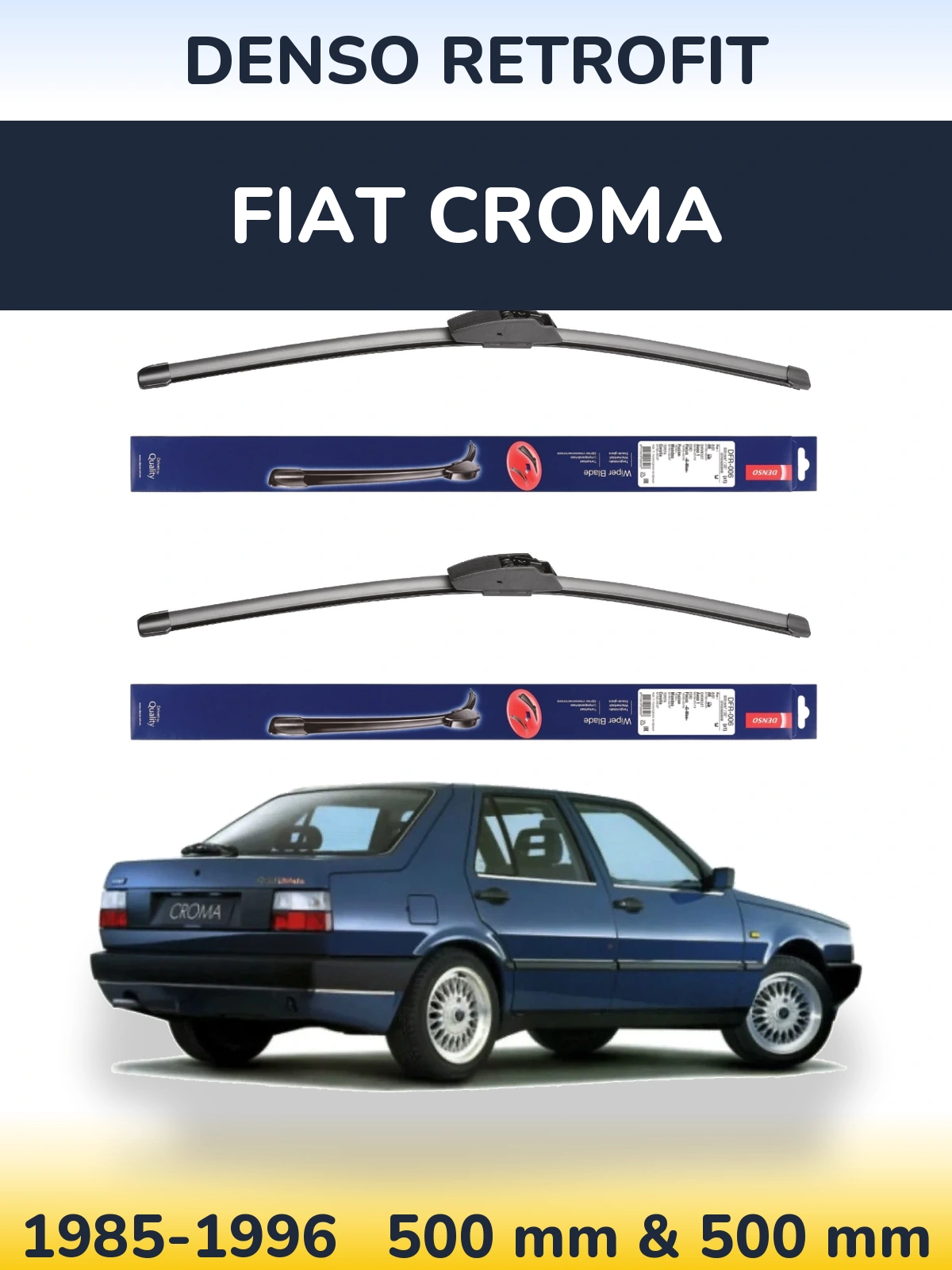 Комплект передніх щіток Denso Retrofit 500 & 500 мм для Fiat Croma 1985-1996