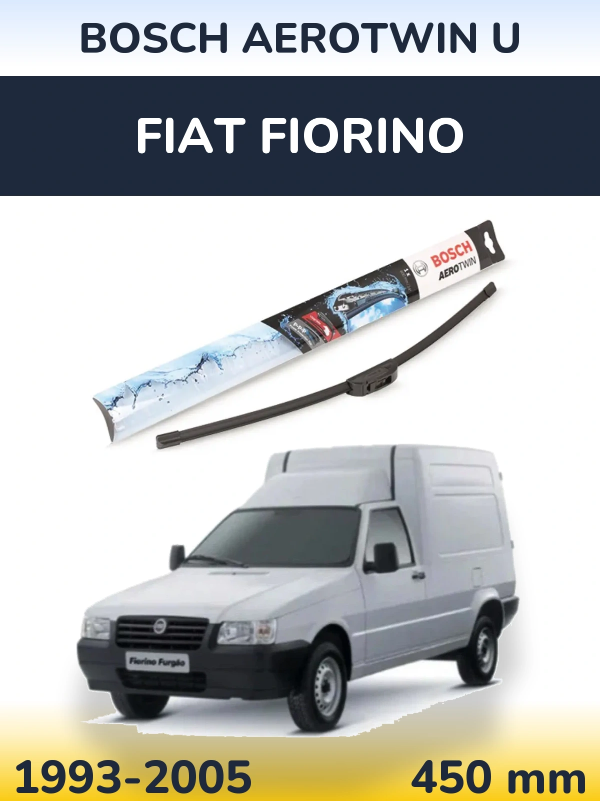 Front wiper blade BOSCH AeroTwin U 450 mm for Fiat Fiorino 1993-2005