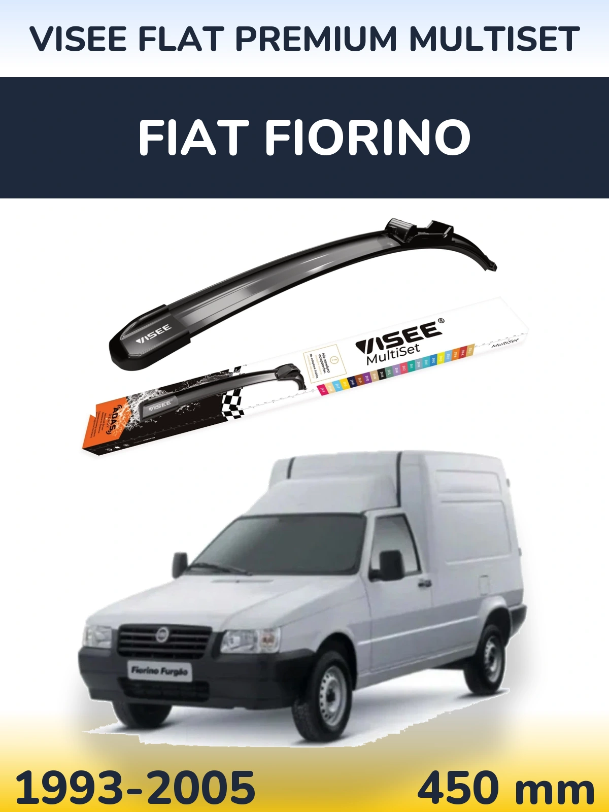 Przednia wycieraczka VISEE FLAT PREMIUM MultiSet 450 mm do Fiat Fiorino 1993-2005