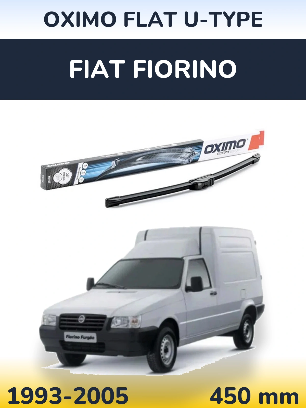 Передня щітка Oximo Flat U-type 450 мм для Fiat Fiorino 1993-2005