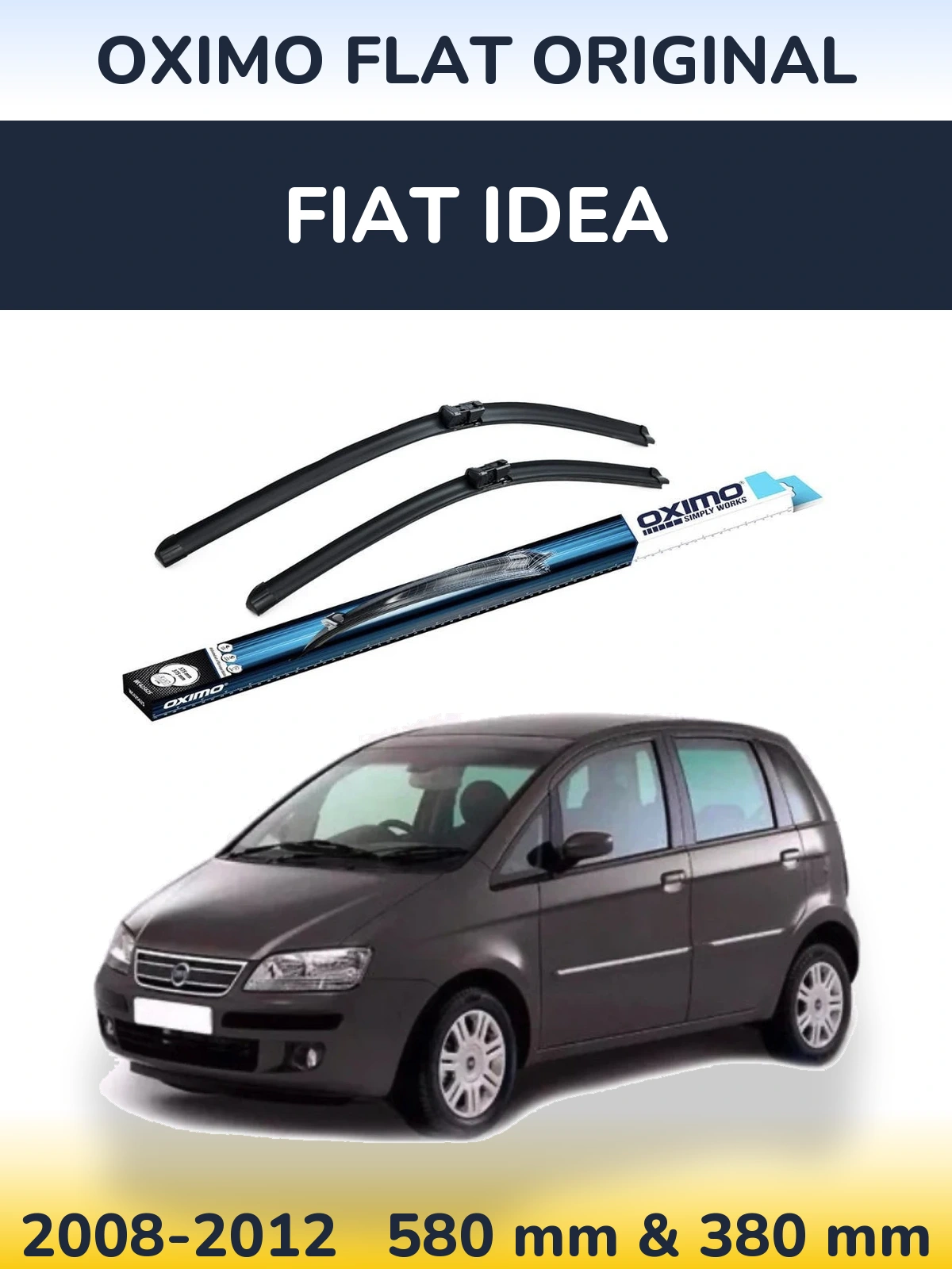 Комплект передних дворников Oximo Flat Original 580 & 380 мм для Fiat Idea 2008-2012