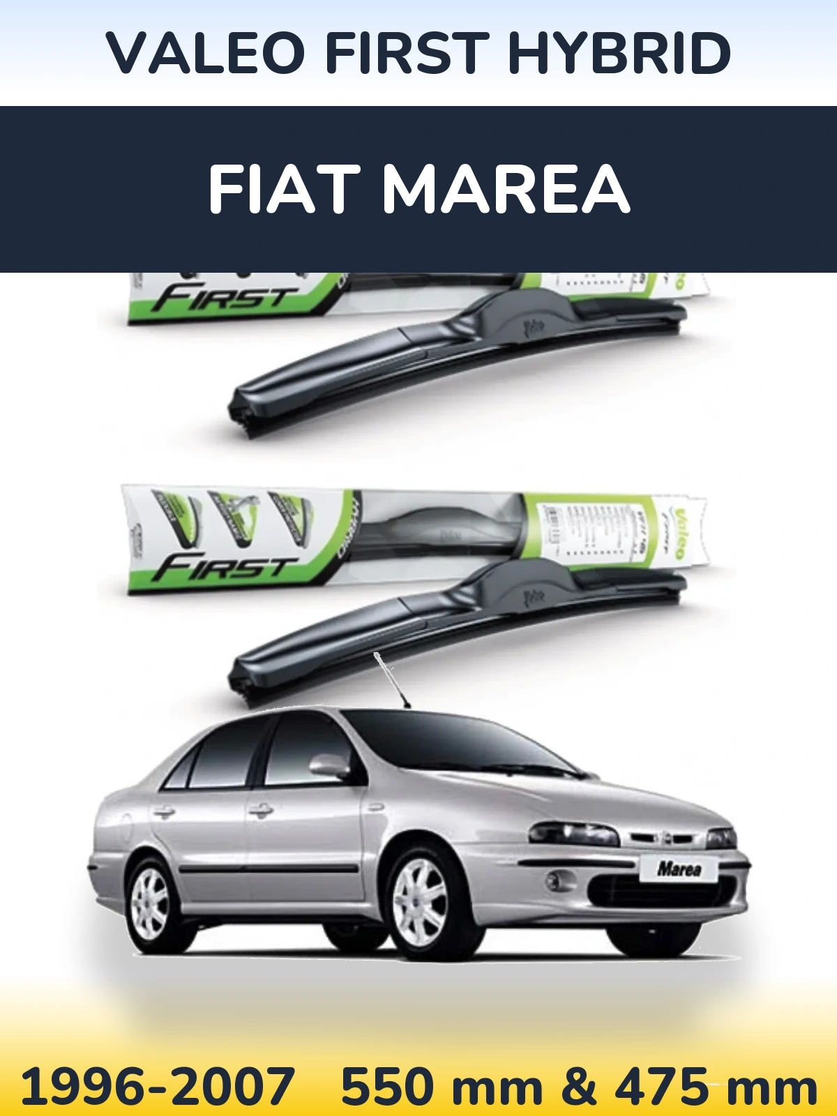 Komplet przednich wycieraczek Valeo First Hybrid 550 & 475 mm do Fiat Marea 1996-2007
