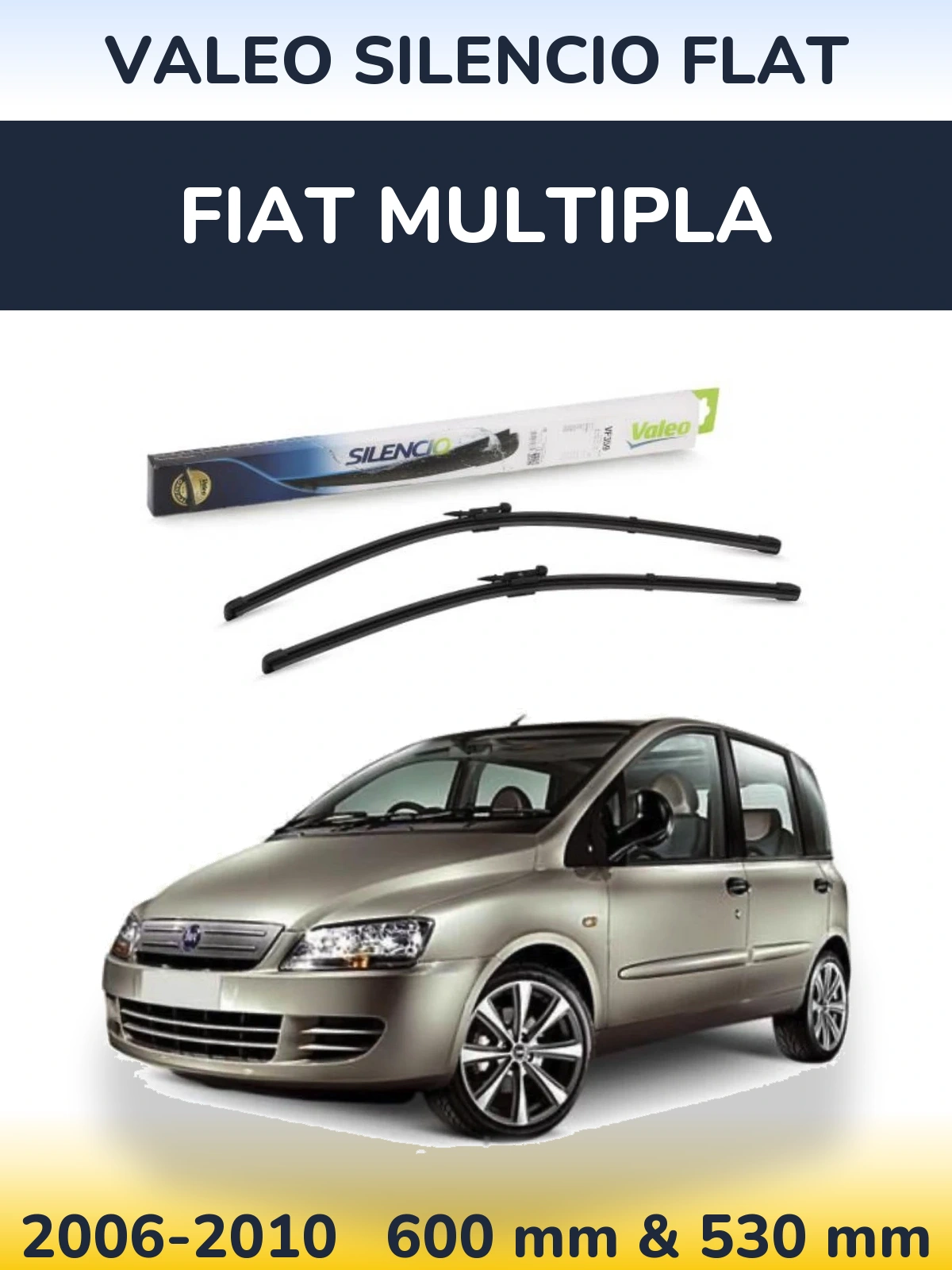 Комплект передних дворников Valeo Silencio Flat 600 & 550 мм для Fiat Multipla 2006-2010
