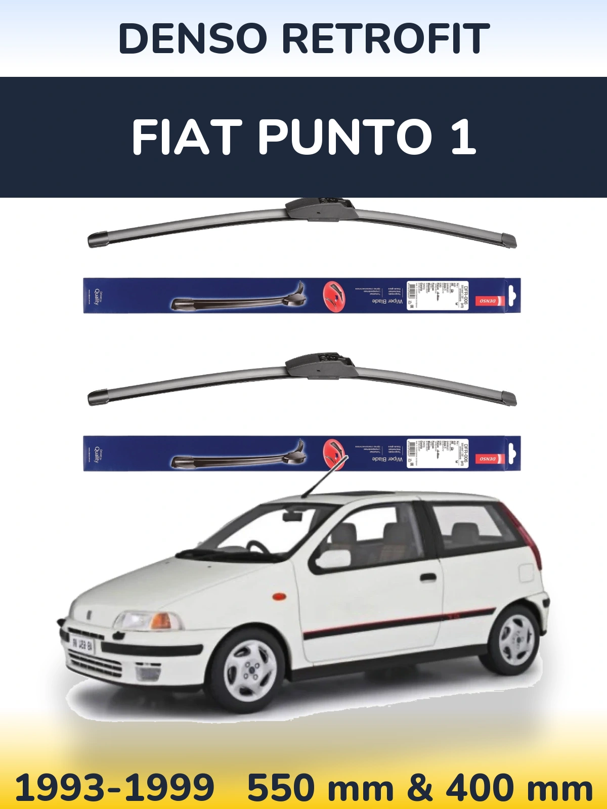 Комплект передних дворников Denso Retrofit 550 & 400 мм для Fiat Punto 1 1993-1999