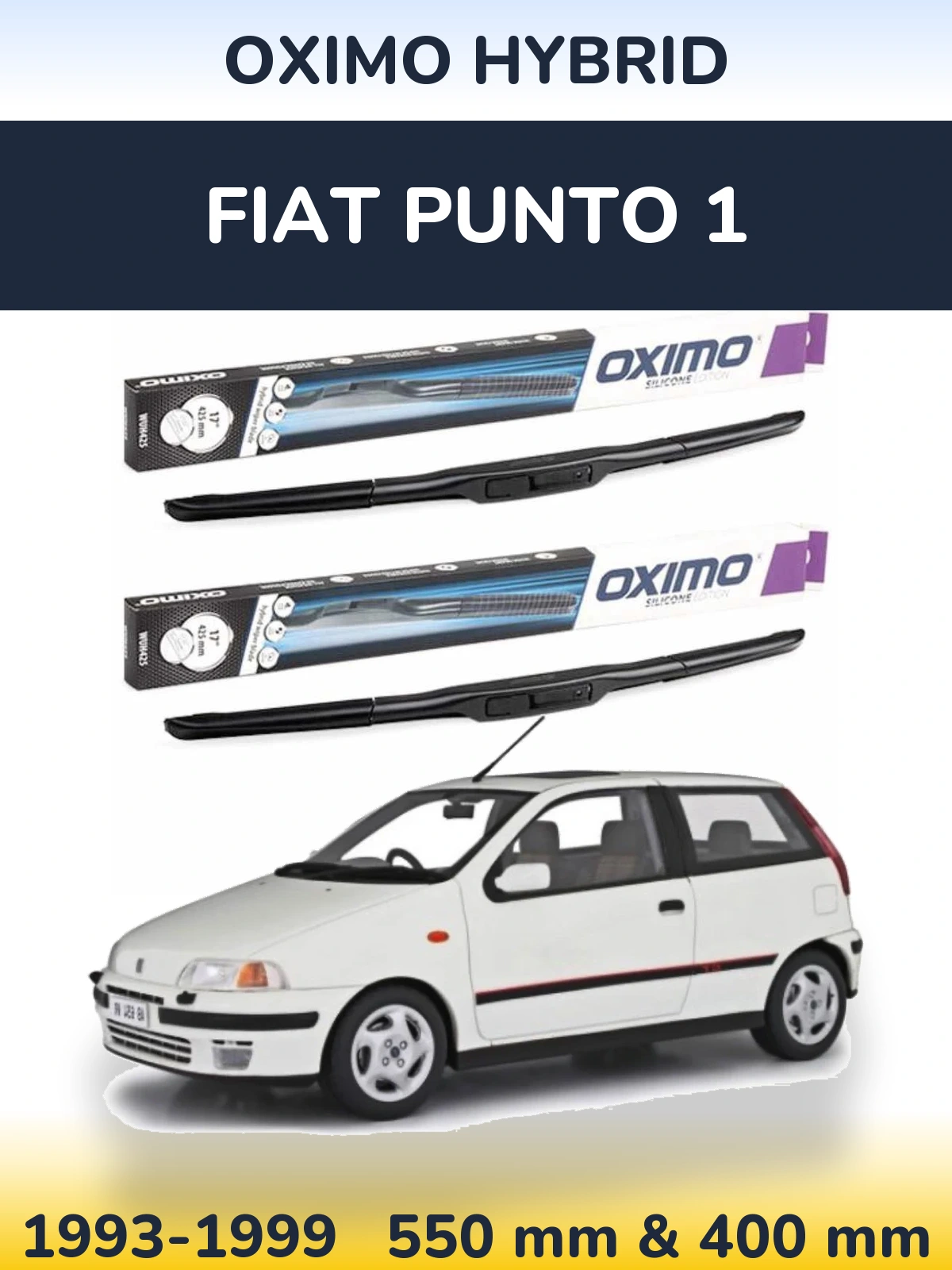 Komplet przednich wycieraczek Oximo Hybrid 550 & 400 mm do Fiat Punto 1 1993-1999