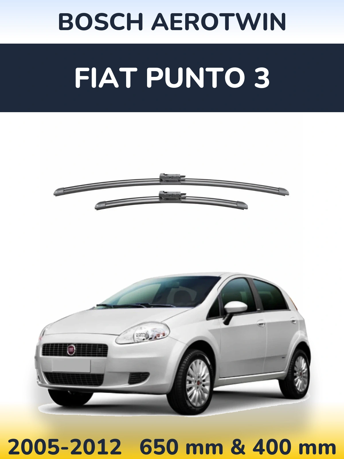 Komplet przednich wycieraczek BOSCH AeroTwin 650 & 400 mm do Fiat Punto 3 2005-2012