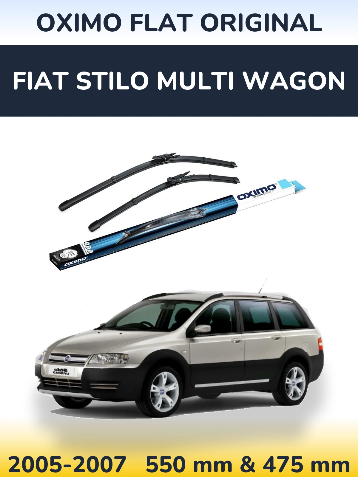 Komplet przednich wycieraczek Oximo Flat Original 550 & 475 mm do Fiat Stilo Multi Wagon 2005-2007