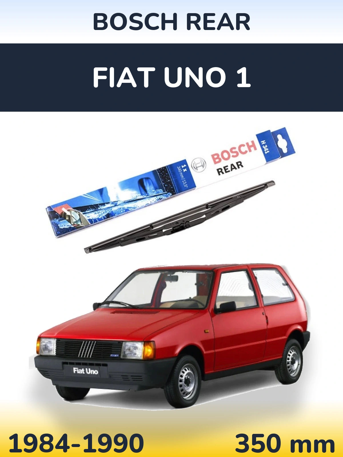 Rear wiper blade BOSCH Rear 340 mm for Fiat Uno 1 1984-1990