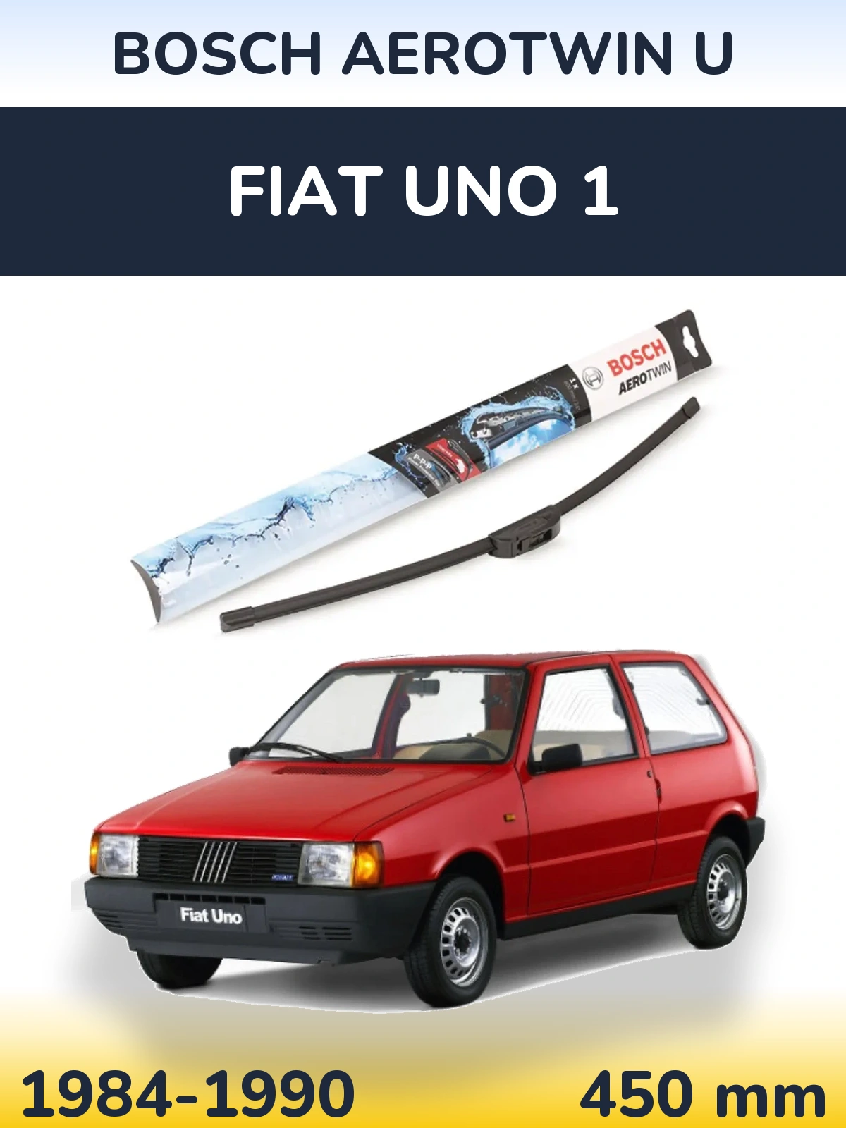 Передний дворник BOSCH AeroTwin U 450 мм для Fiat Uno 1 1984-1990
