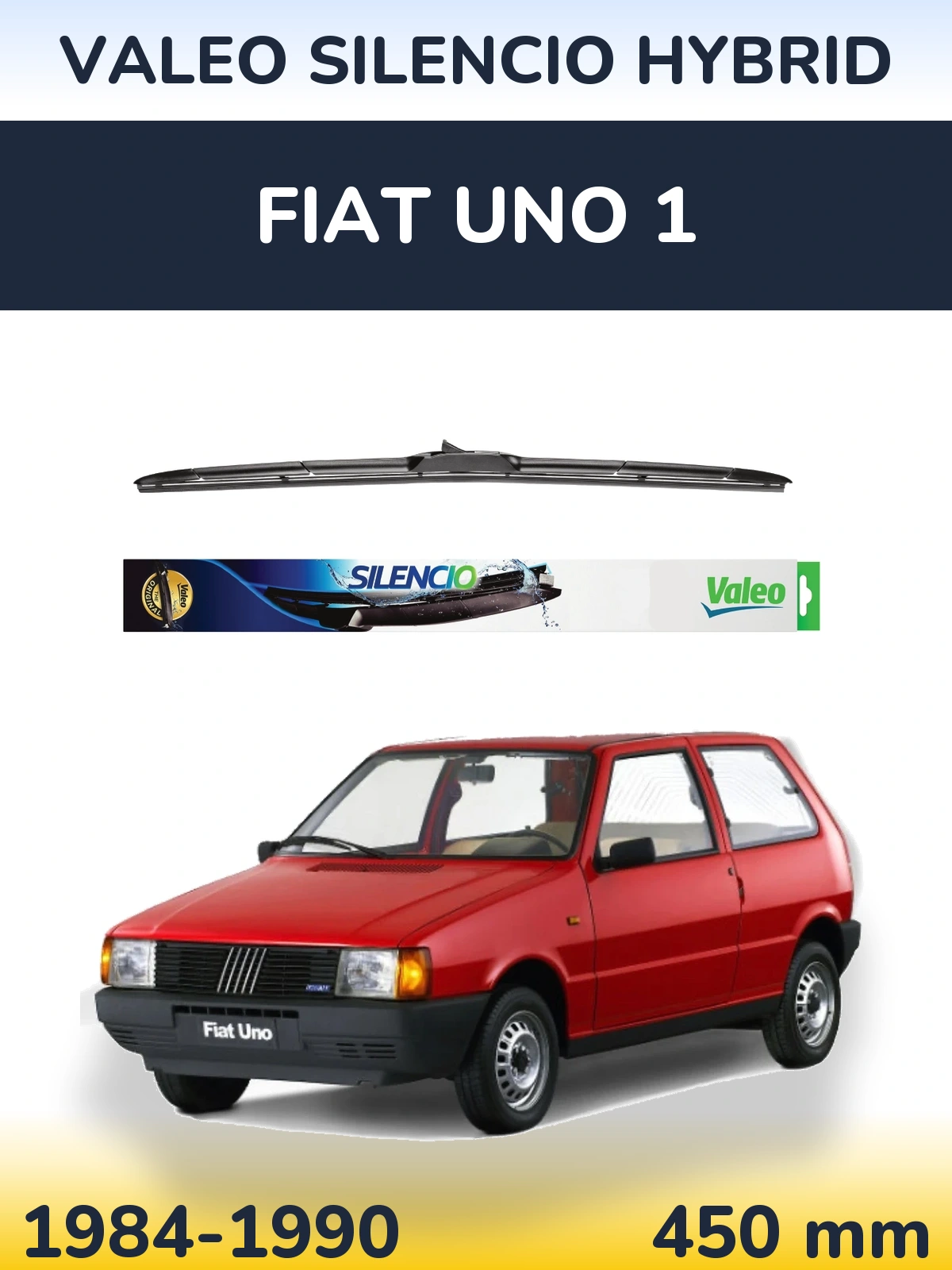 Передний дворник Valeo Silencio Hybrid 450 мм для Fiat Uno 1 1984-1990
