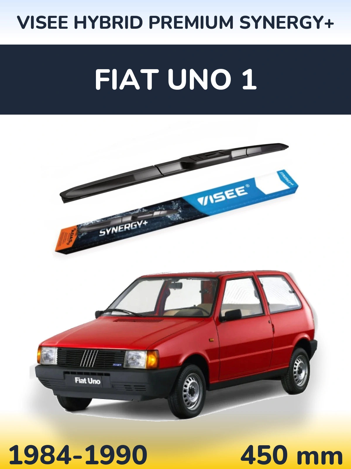 Front wiper blade VISEE HYBRID PREMIUM SYNERGY+ 450 mm for Fiat Uno 1 1984-1990