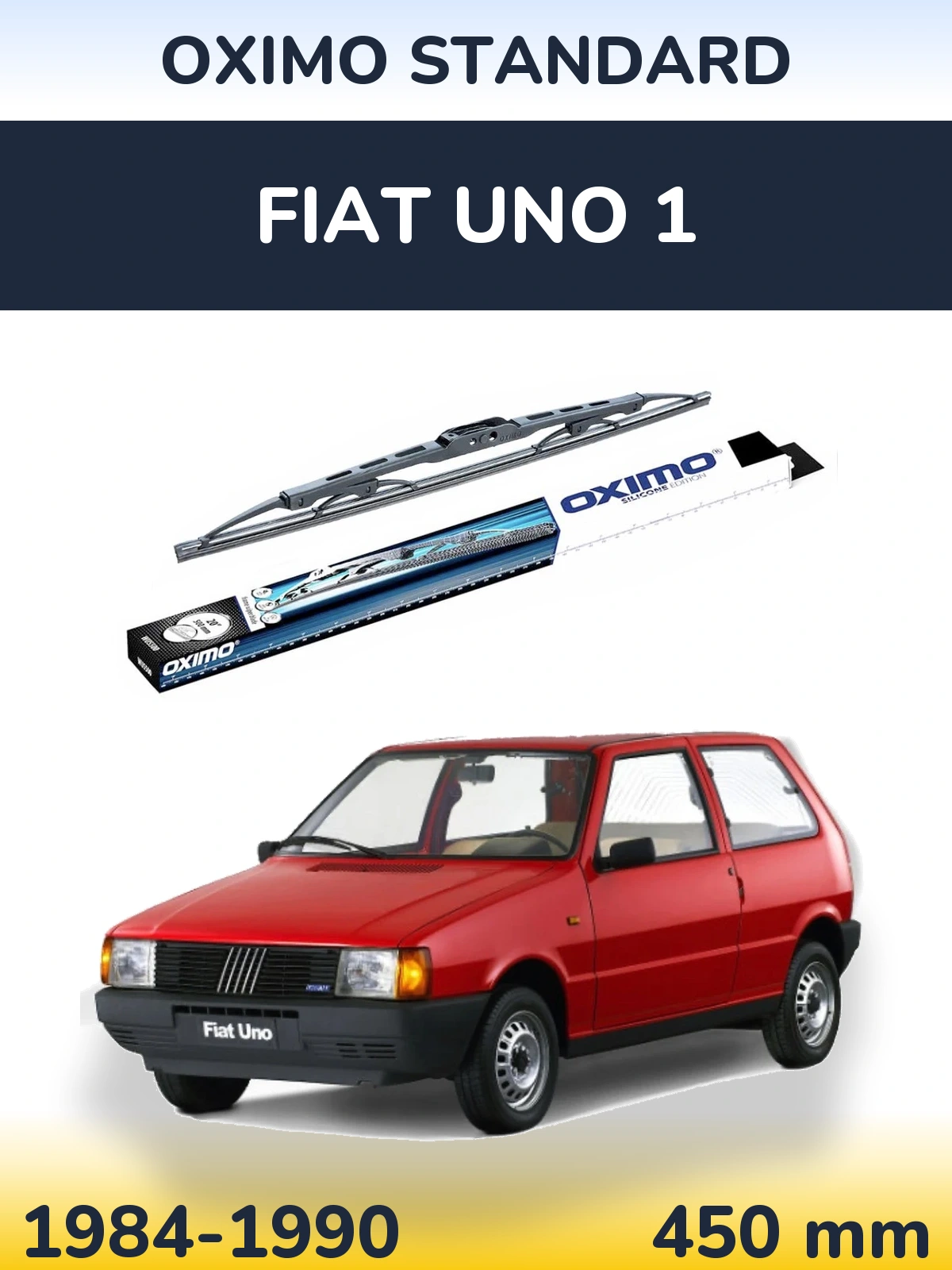 Front wiper blade Oximo Standard 450 mm for Fiat Uno 1 1984-1990