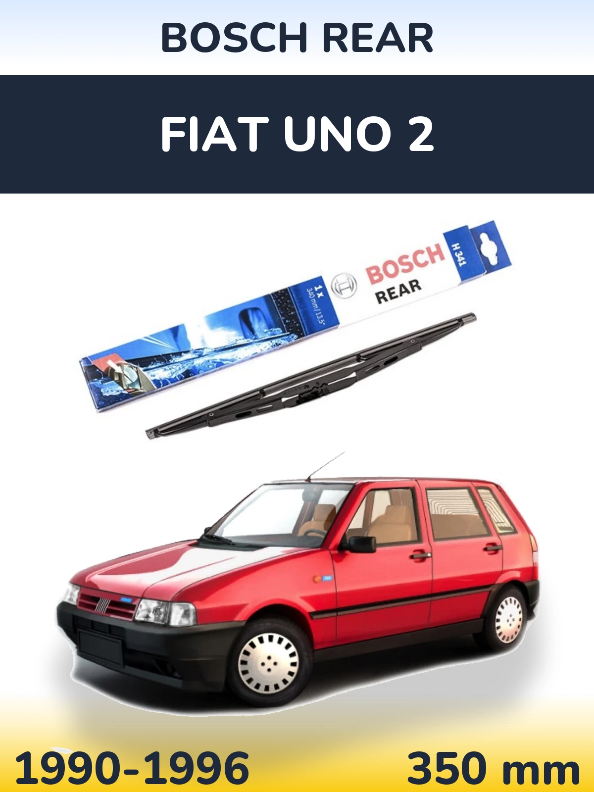 Rear wiper blade BOSCH Rear 340 mm for Fiat Uno 2 1990-1996