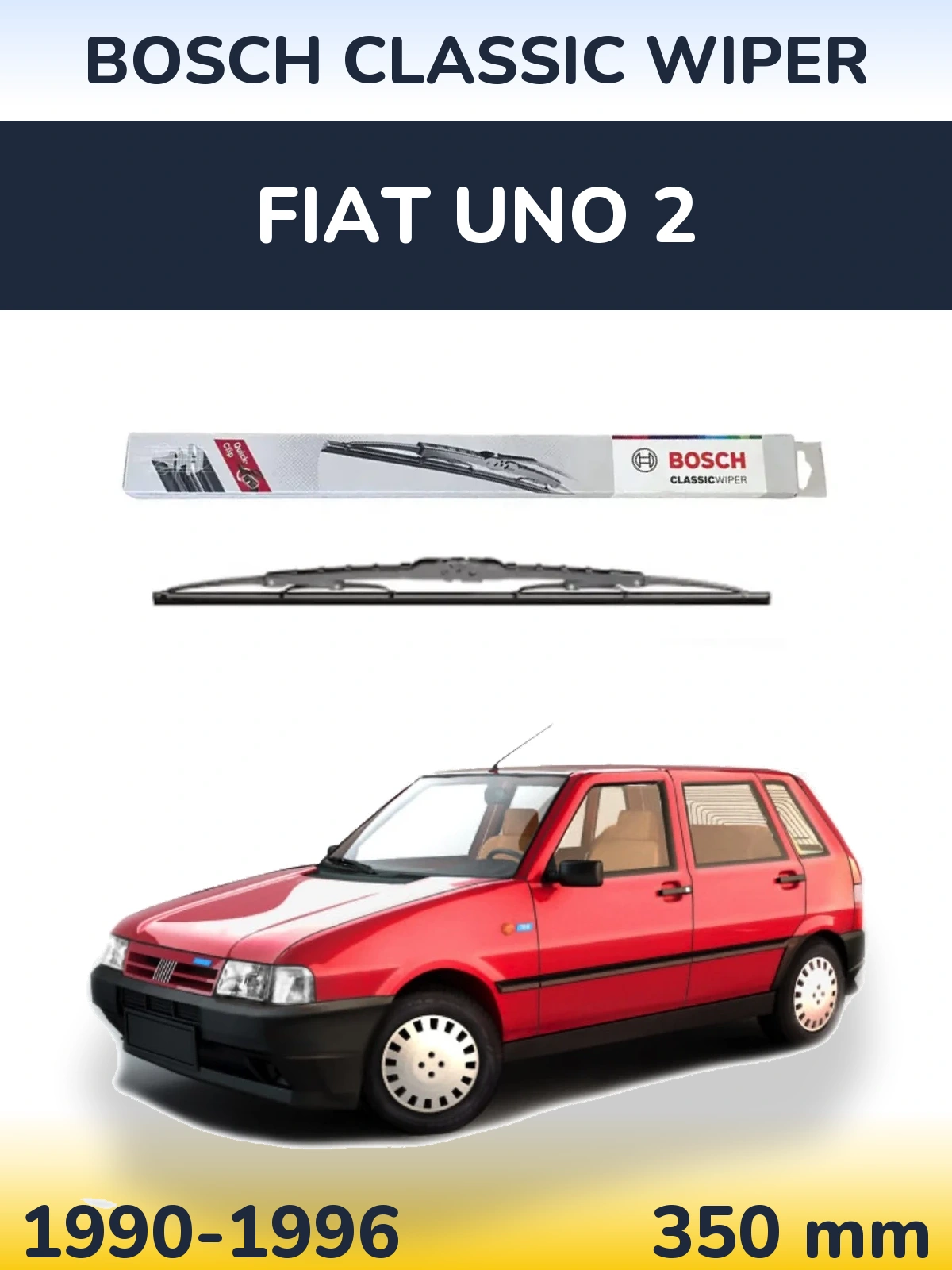 Rear wiper blade BOSCH Classic Wiper 340 mm for Fiat Uno 2 1990-1996