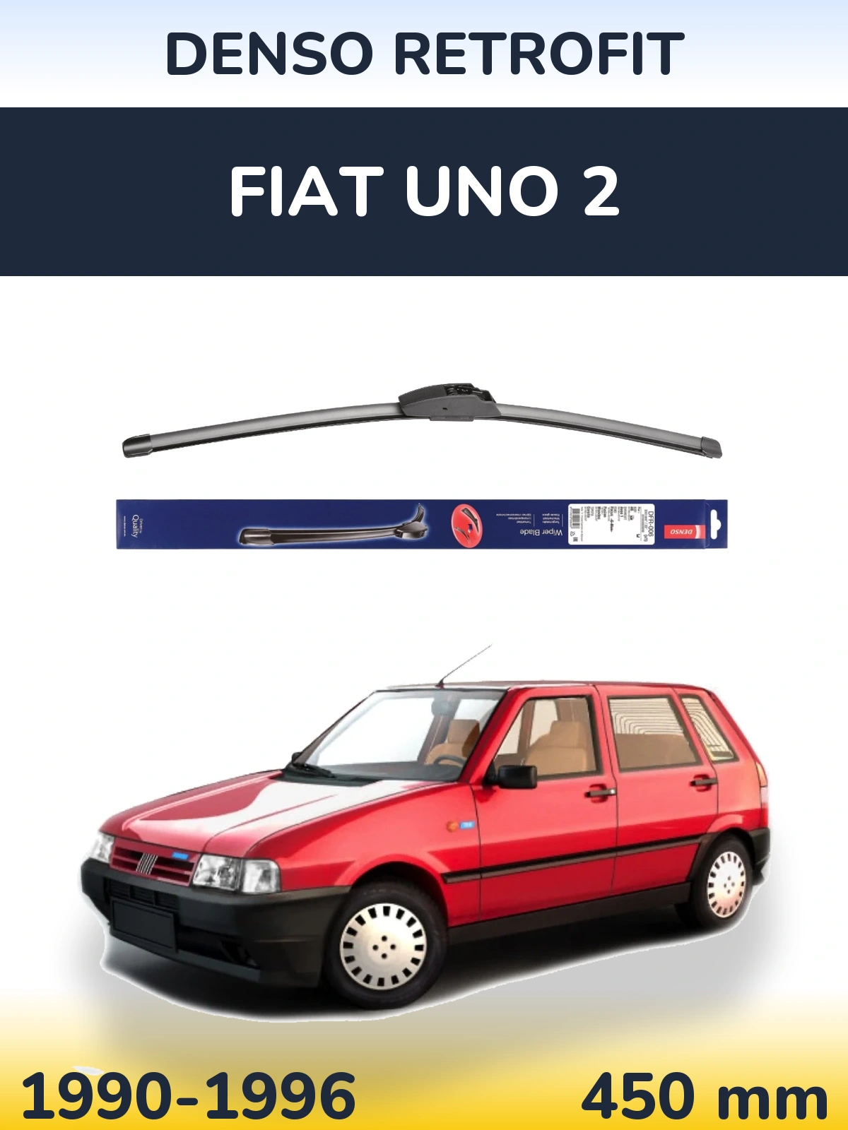 Front wiper blade Denso Retrofit 450 mm for Fiat Uno 2 1990-1996