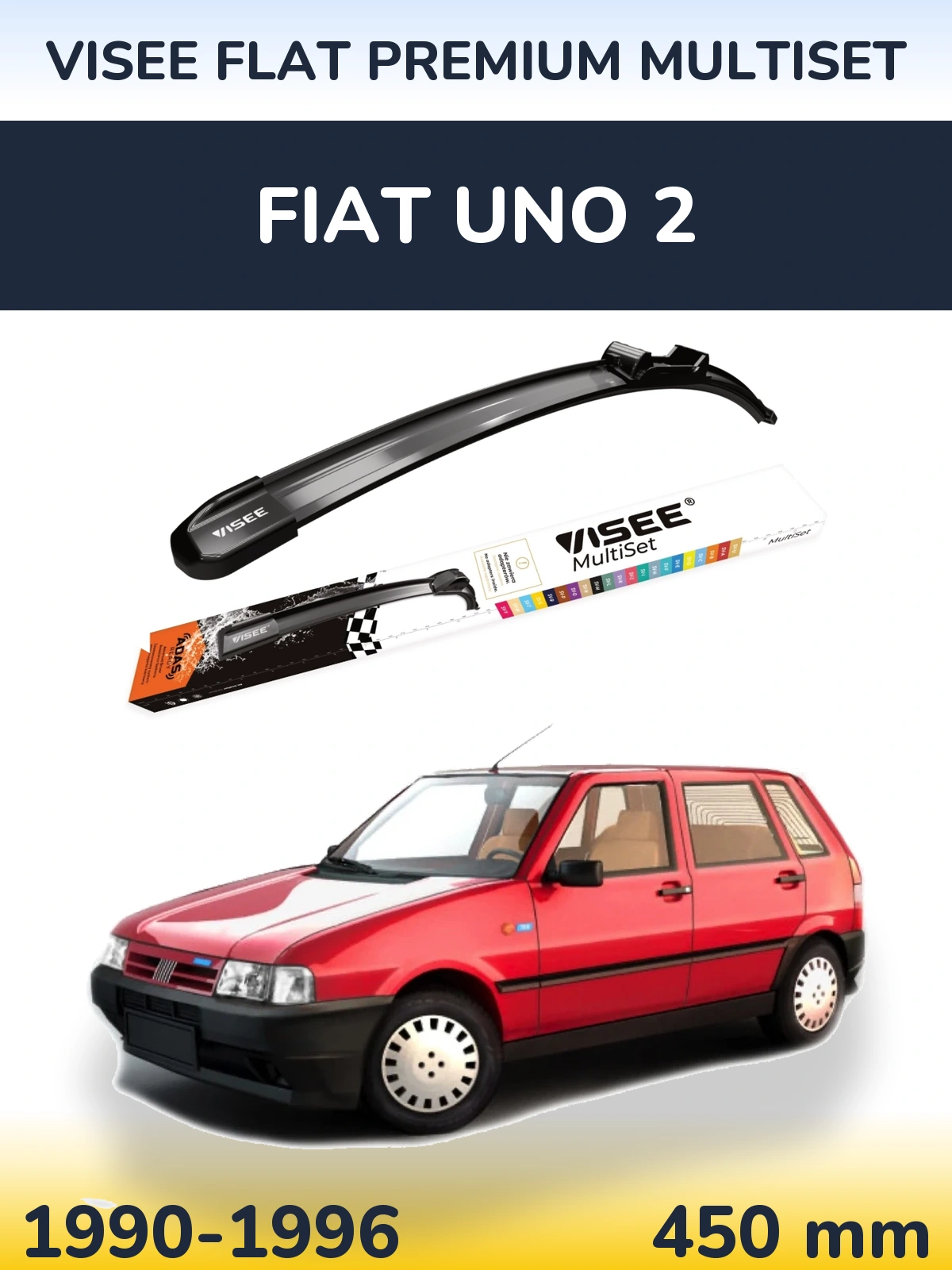 Передний дворник VISEE FLAT PREMIUM MultiSet 450 мм для Fiat Uno 2 1990-1996