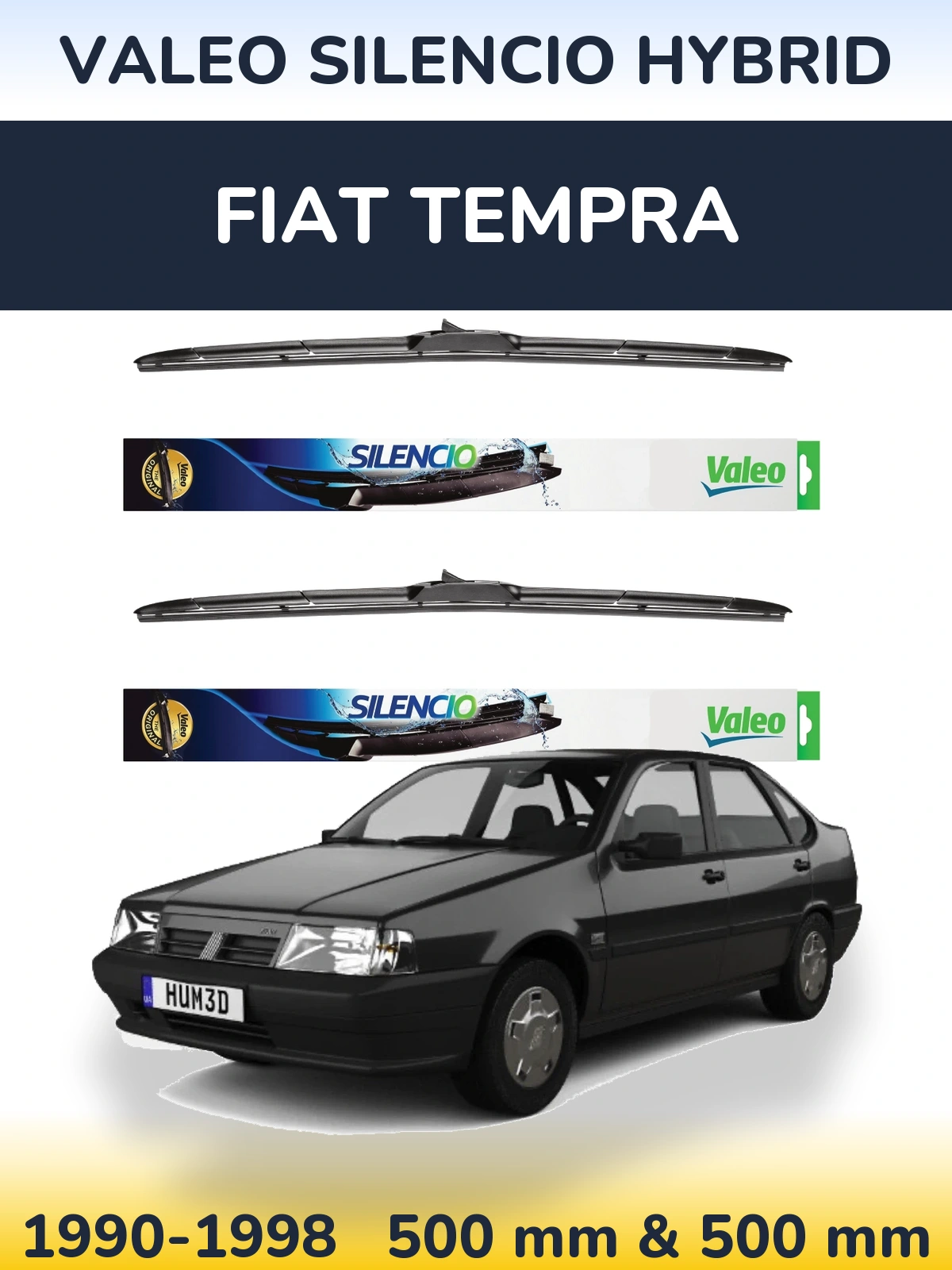 Комплект передних дворников Valeo Silencio Hybrid 500 & 500 мм для Fiat Tempra 1990-1998