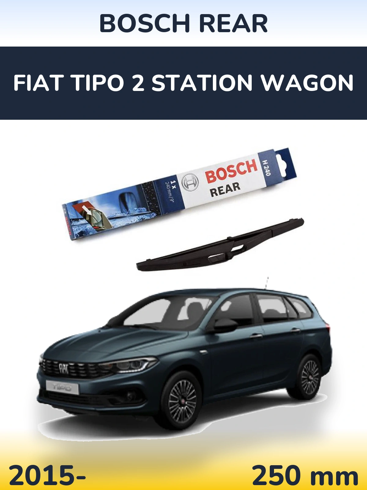Задний дворник BOSCH Rear 240 мм для Fiat Tipo 2 Station Wagon 2015-2026