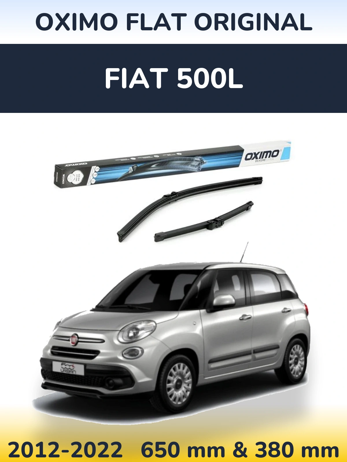 Komplet przednich wycieraczek Oximo Flat Original 650 & 375 mm do Fiat 500L 2012-2022