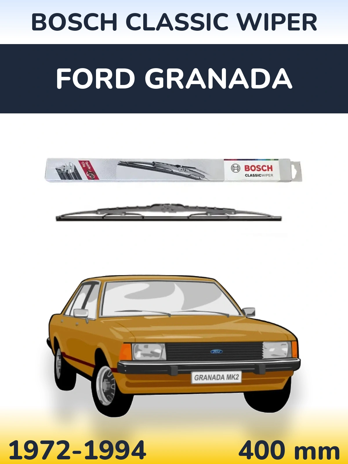 Tylna wycieraczka BOSCH Classic Wiper 400 mm do Ford Granada 1972-1994