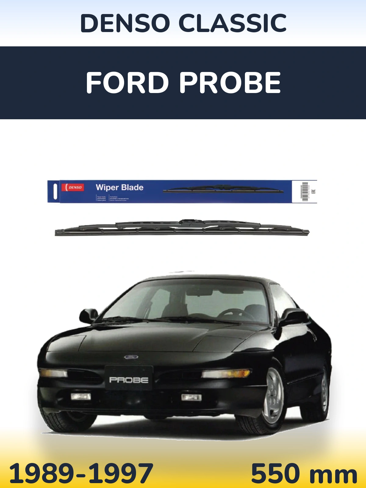 Rear wiper blade Denso Classic 550 mm for Ford Probe 1989-1997