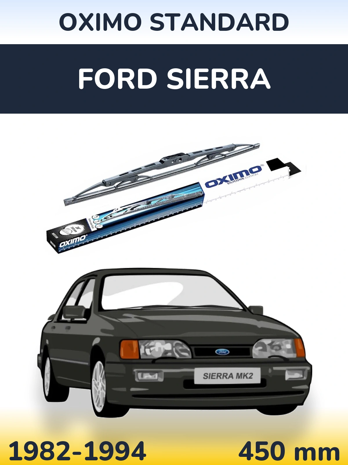 Rear wiper blade Oximo Standard 450 mm for Ford Sierra 1982-1994