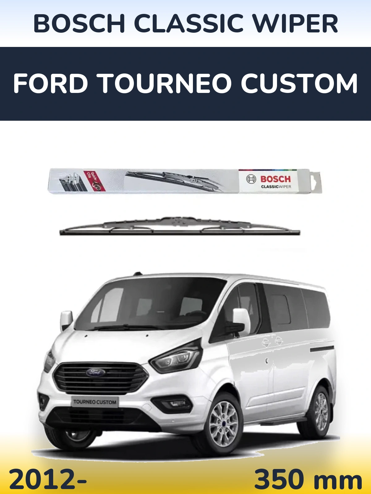 Rear wiper blade BOSCH Classic Wiper 340 mm for Ford Tourneo Custom 2012-2026